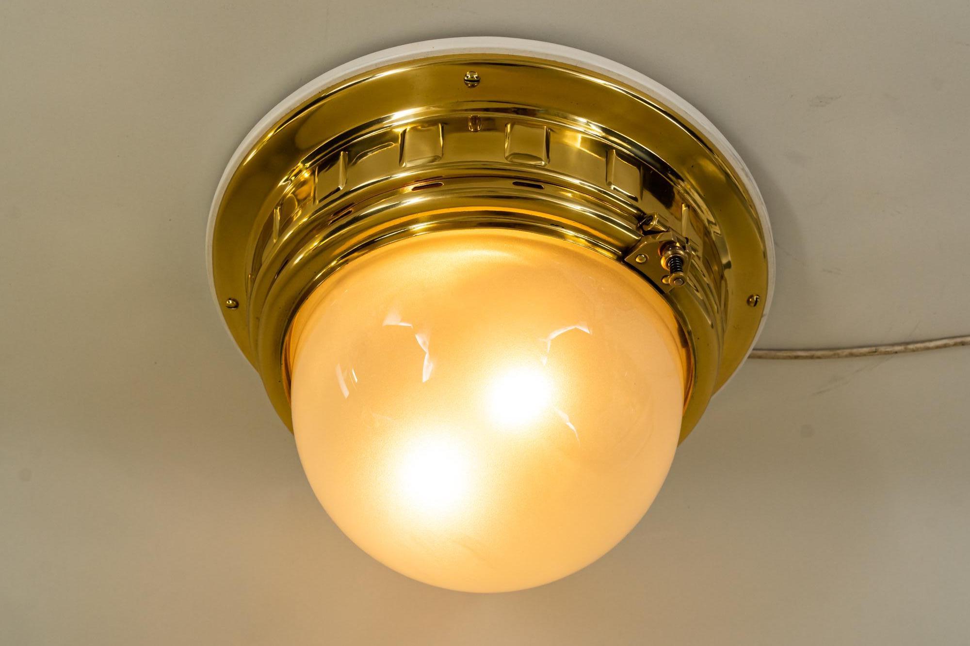 Jugendstil Otto Wagner Ceiling Lights for the Vienna Metropolitan Railways, Around 1900 For Sale