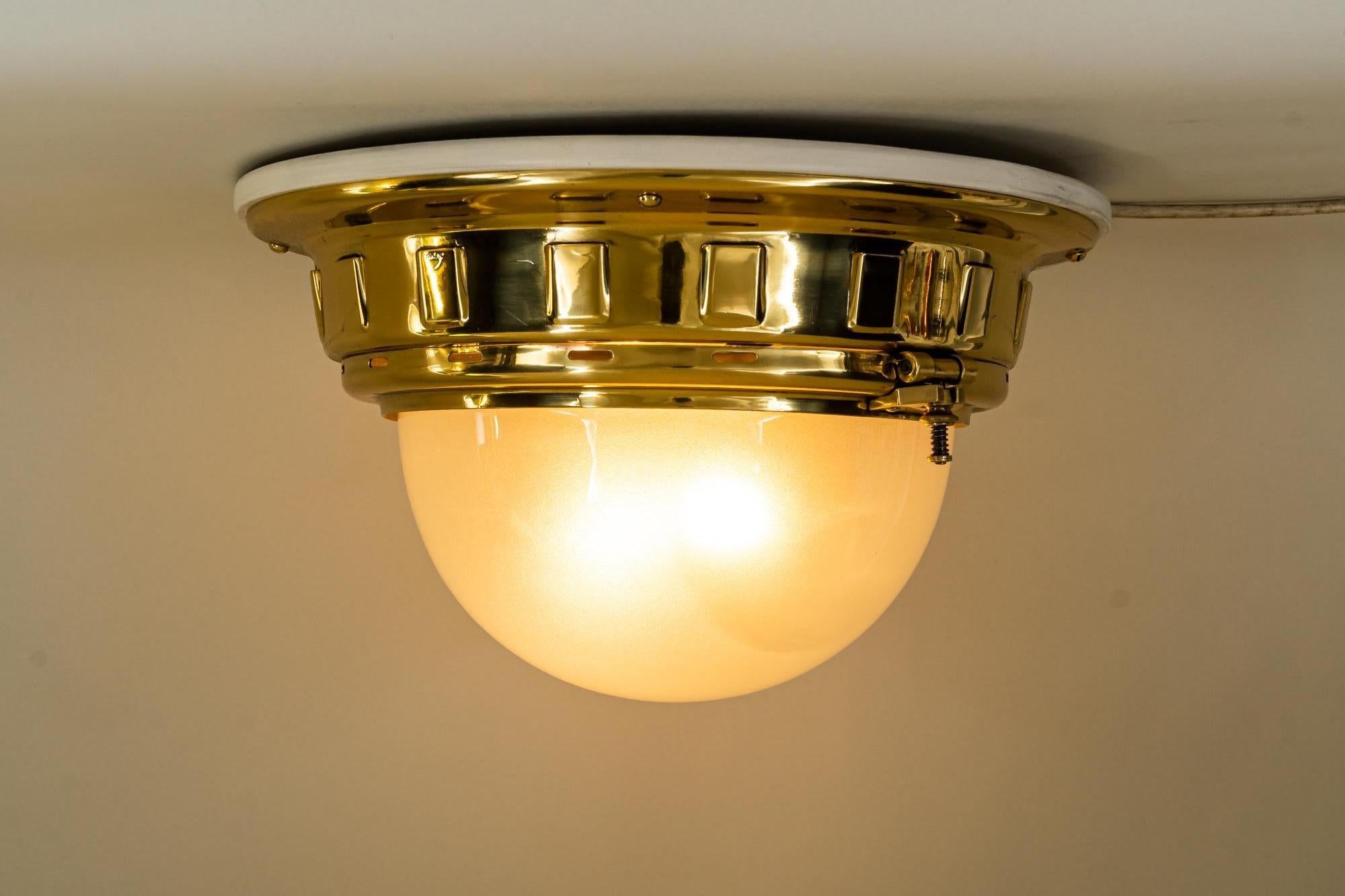 Austrian Otto Wagner Ceiling Lights for the Vienna Metropolitan Railways, Around 1900 For Sale