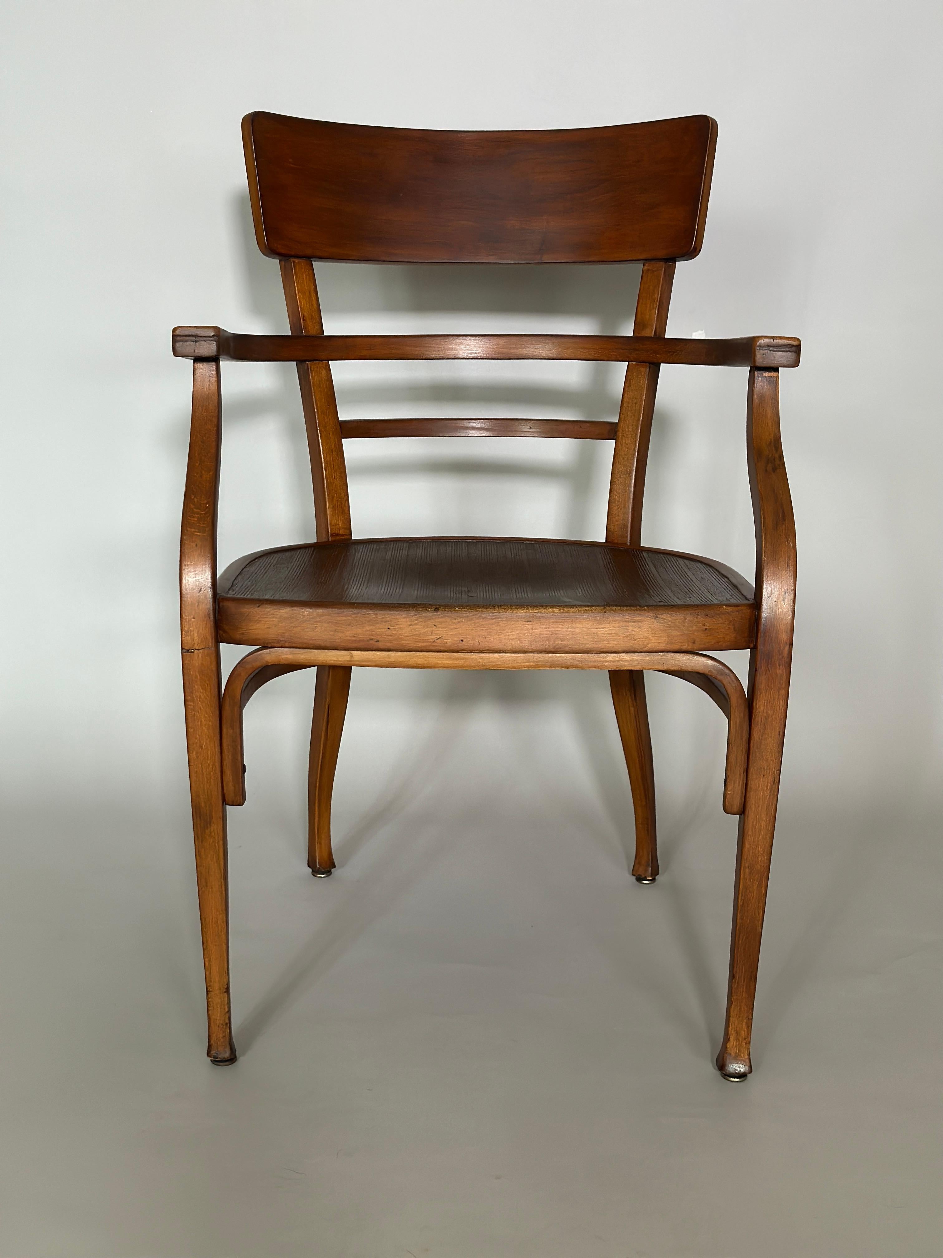 Thonet Stuhl von Otto Wagner, hergestellt in Österreich um 1900.