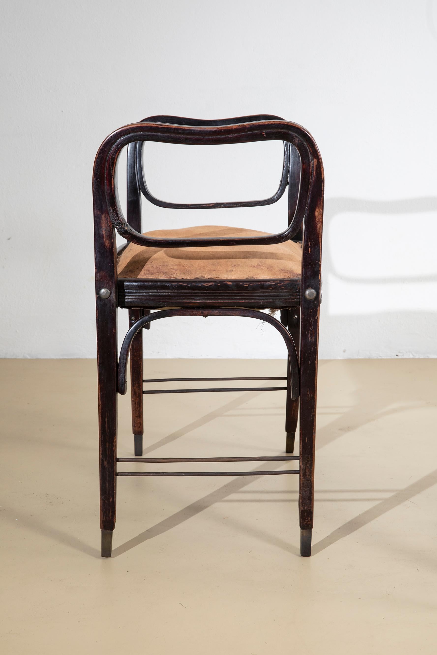 Sécession viennoise Otto Wagner, paire de tabourets, c. 1901