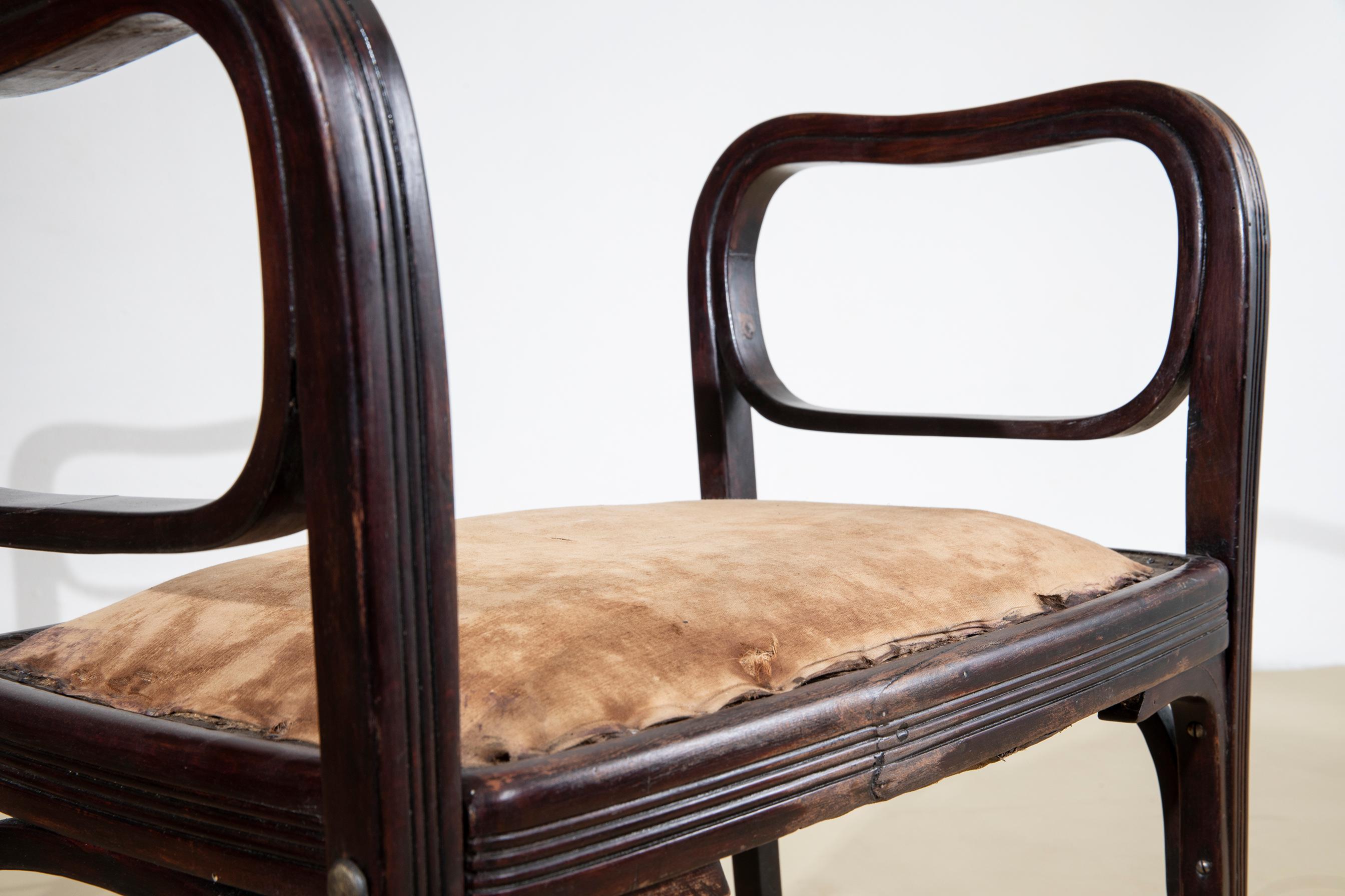 Otto Wagner, paire de tabourets, c. 1901 Bon état à Firenze, IT