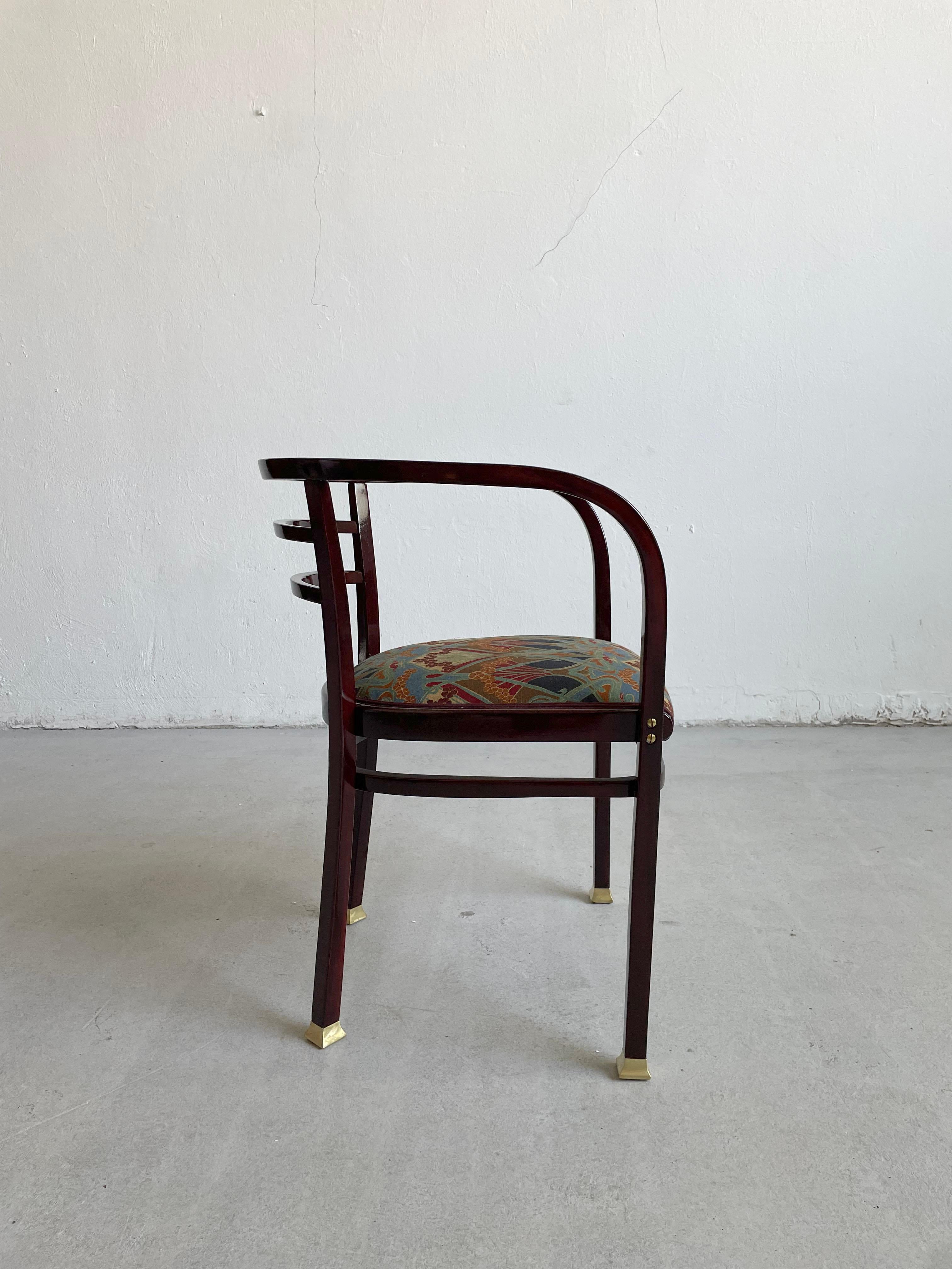Autrichien Otto Wagner, fauteuil entièrement restauré, 1902. Bois de hêtre. Pour Thonet, Vienne. en vente