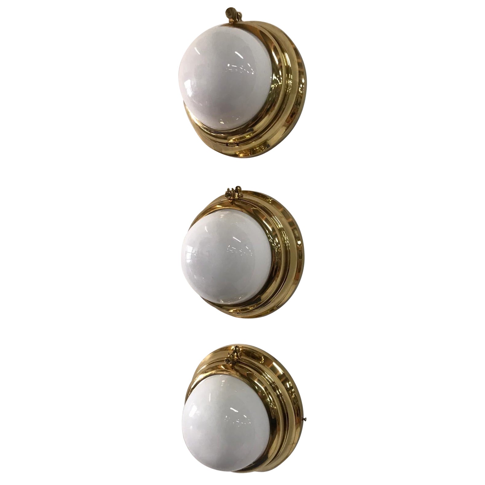 Otto Wagner Jugendstil "Viennese Tramway" Wall or Ceiling Lights, 3 Available
