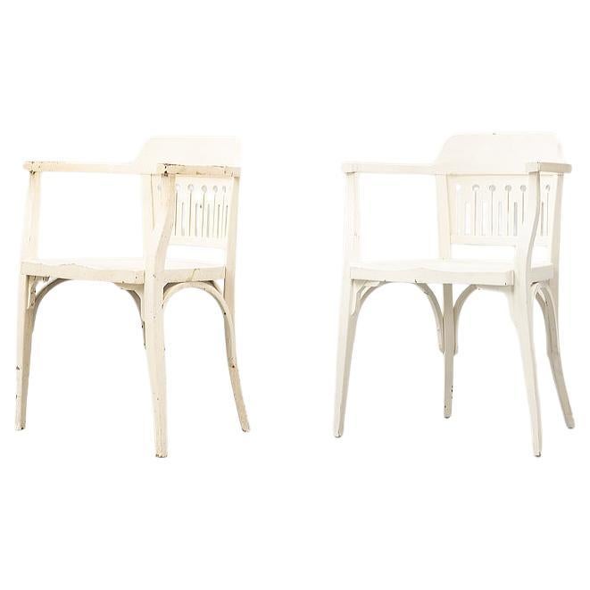 Otto Wagner painted Art Nouveau Pair of Chairs, Vienna, Austria, early 20th C