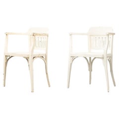 Otto Wagner painted Art Nouveau Pair of Chairs, Vienna, Austria, early 20th C