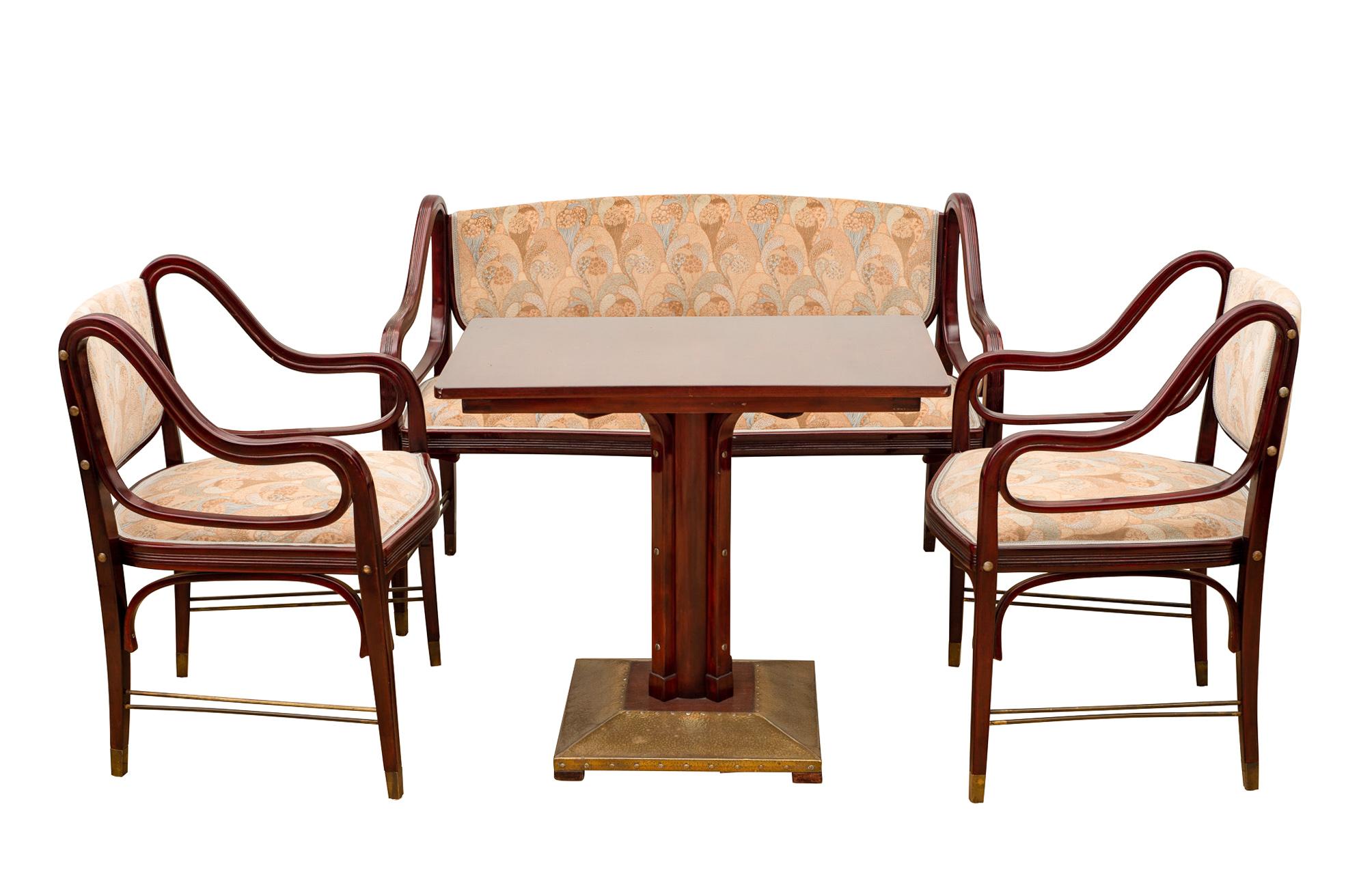 Otto Wagner Sitting Ensemble J. & J. Kohn Austrian Design circa 1902 Bentwood For Sale 1