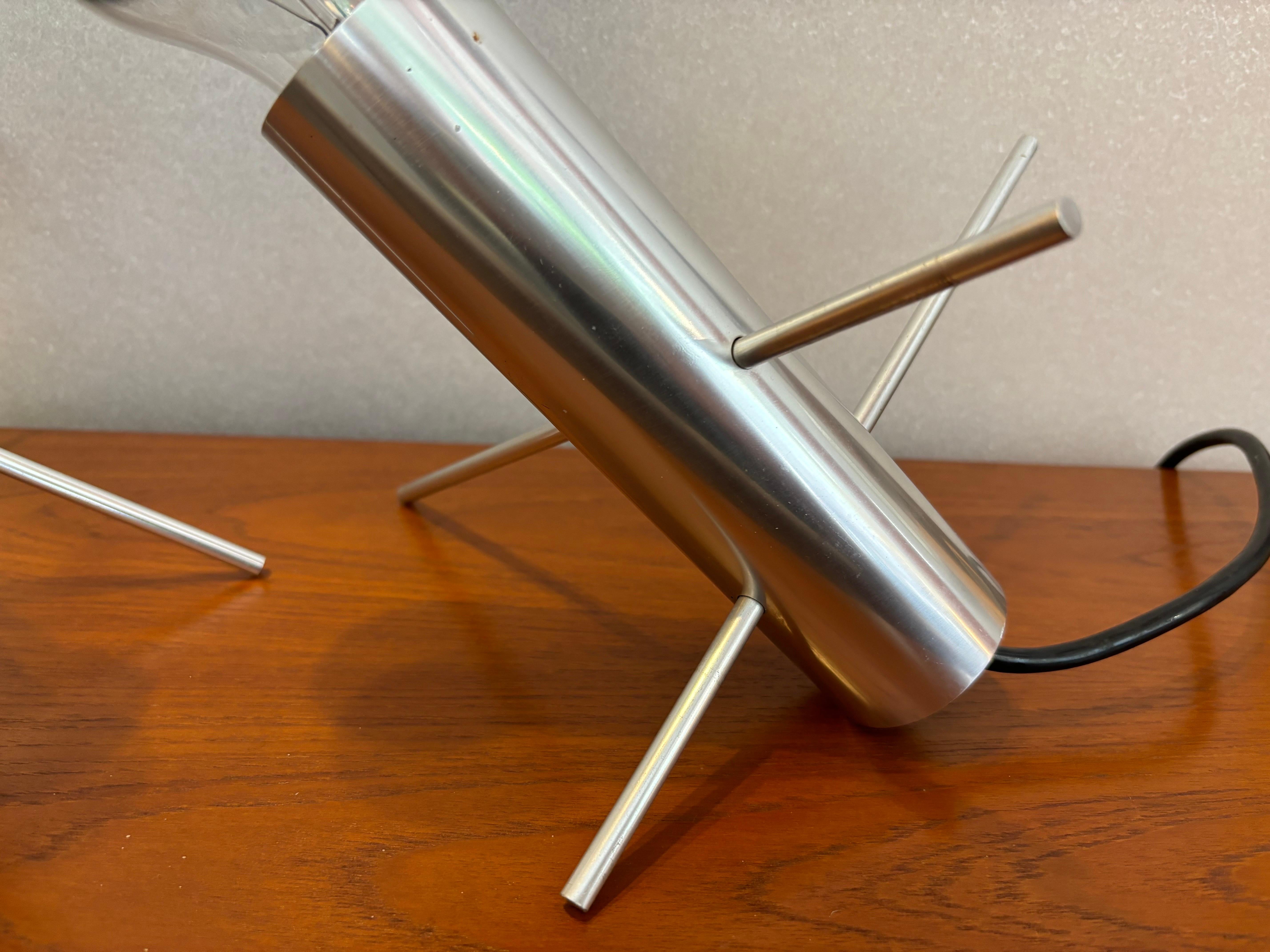 Pair of Otto Wasch for RAAK Cricket Lamps.  Playful design that resembles crickets.  On/Off Switch at the bottom of tubes.  Rods perforate the tube that forms the legs of the lamps.  Both in proper working order!  New american plugs put on lamps.