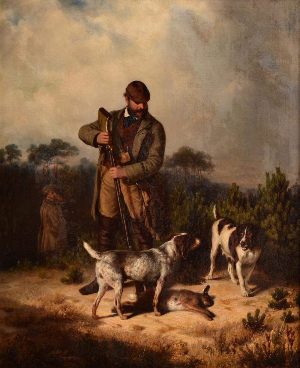 Otto Weber Animal Painting - His Masters' Spaniels