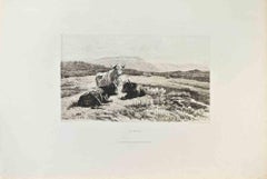 En Écosse - Etching by Otto Weber - 1870s