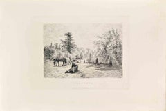 Antique Souvenir de Normandie - Etching by Otto Weber - 1860s