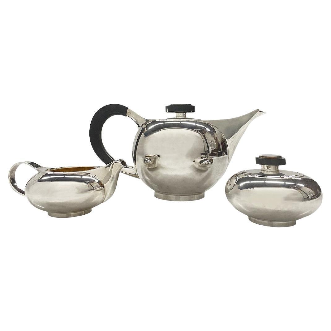 Otto Wolter, German Sterling Silver Tea set, Mid 20th Century