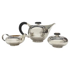 Used Otto Wolter, German Sterling Silver Tea set, Mid 20th Century