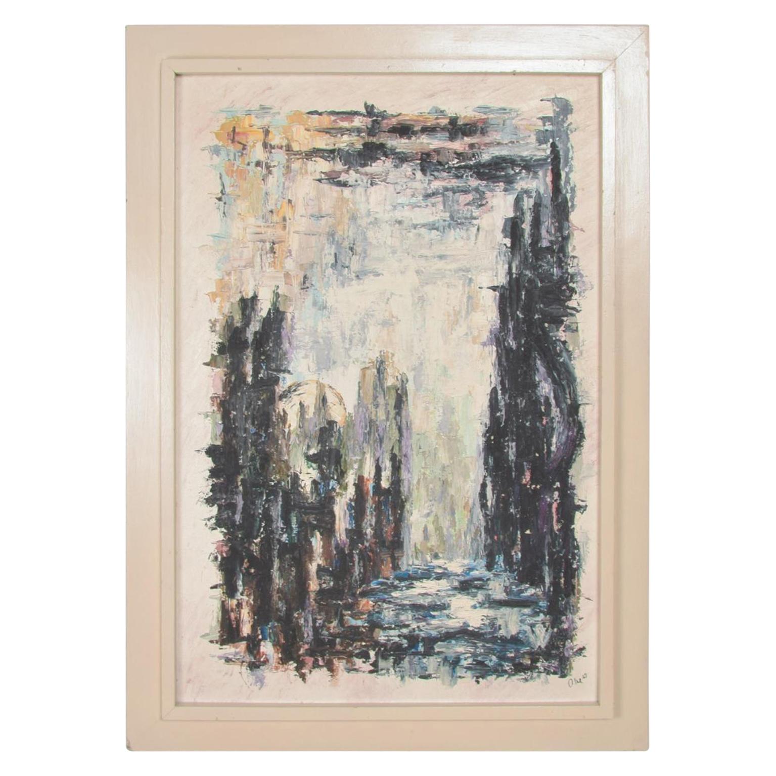 1963 Otto Wooster NIGHT Fabulous Abstract Oil Painting Modern Art