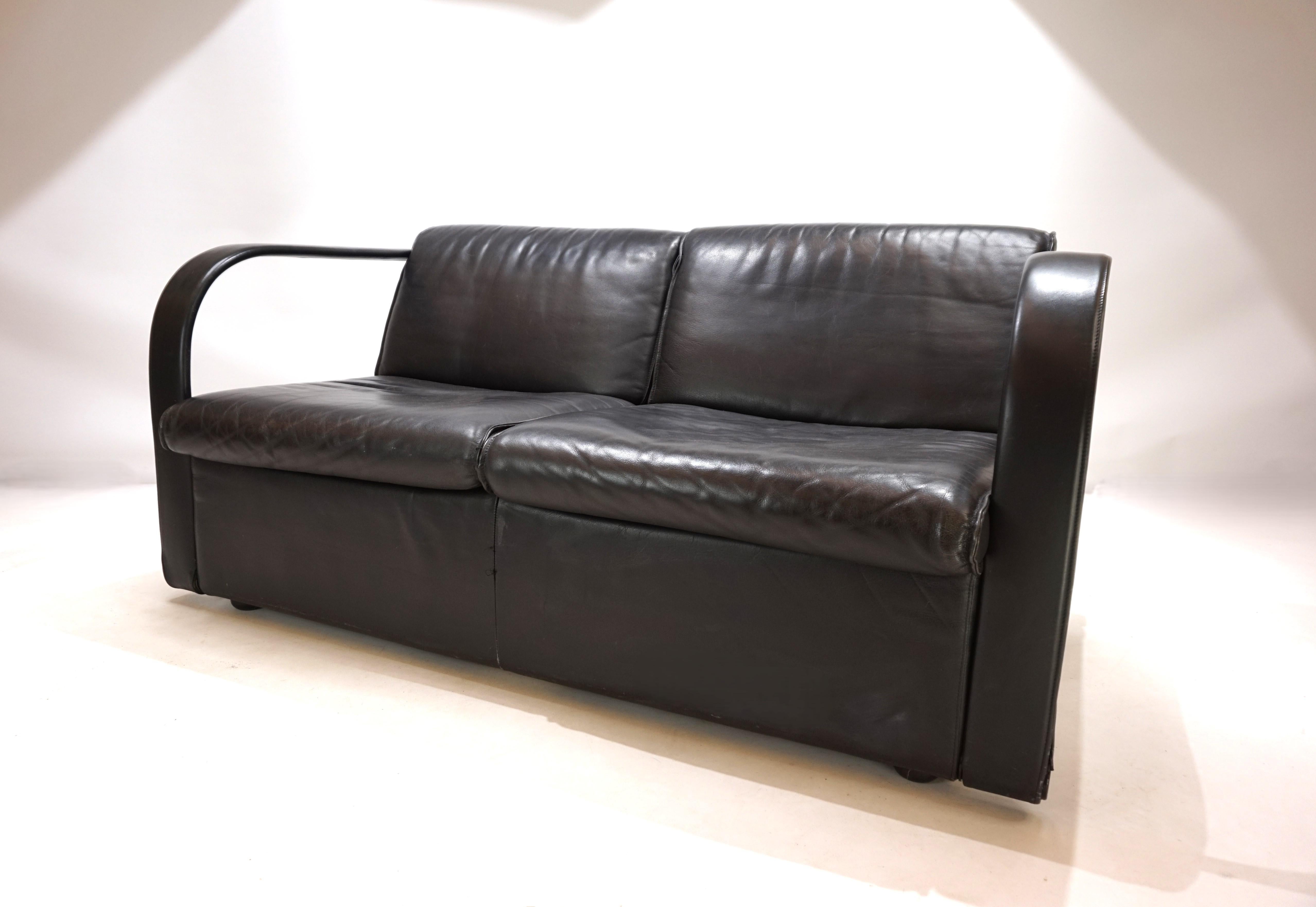 Divano in pelle a 2 posti Otto Zapf Arcona per Art Collection'S, 1980 in vendita 6
