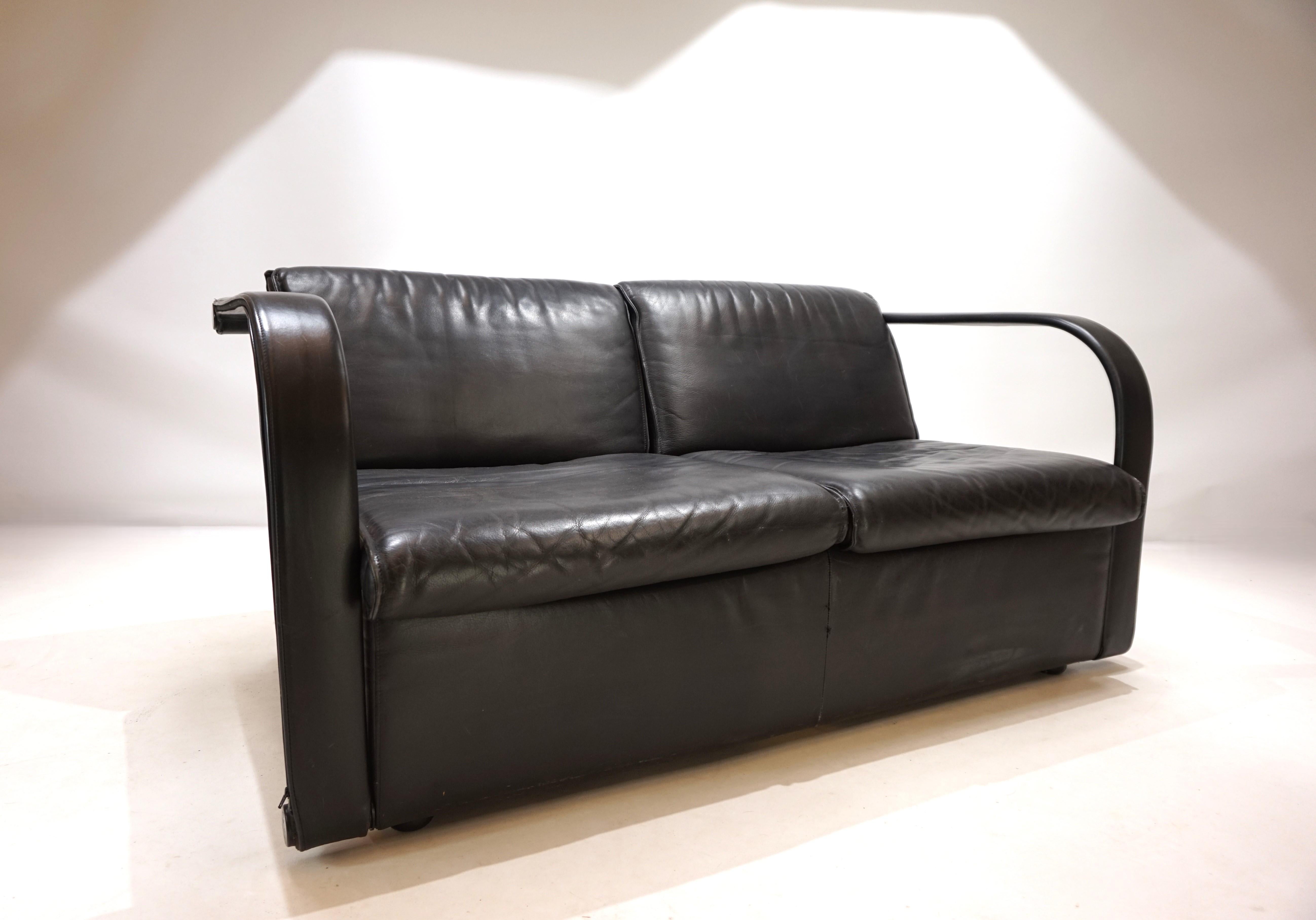 Divano in pelle a 2 posti Otto Zapf Arcona per Art Collection'S, 1980 in vendita 1