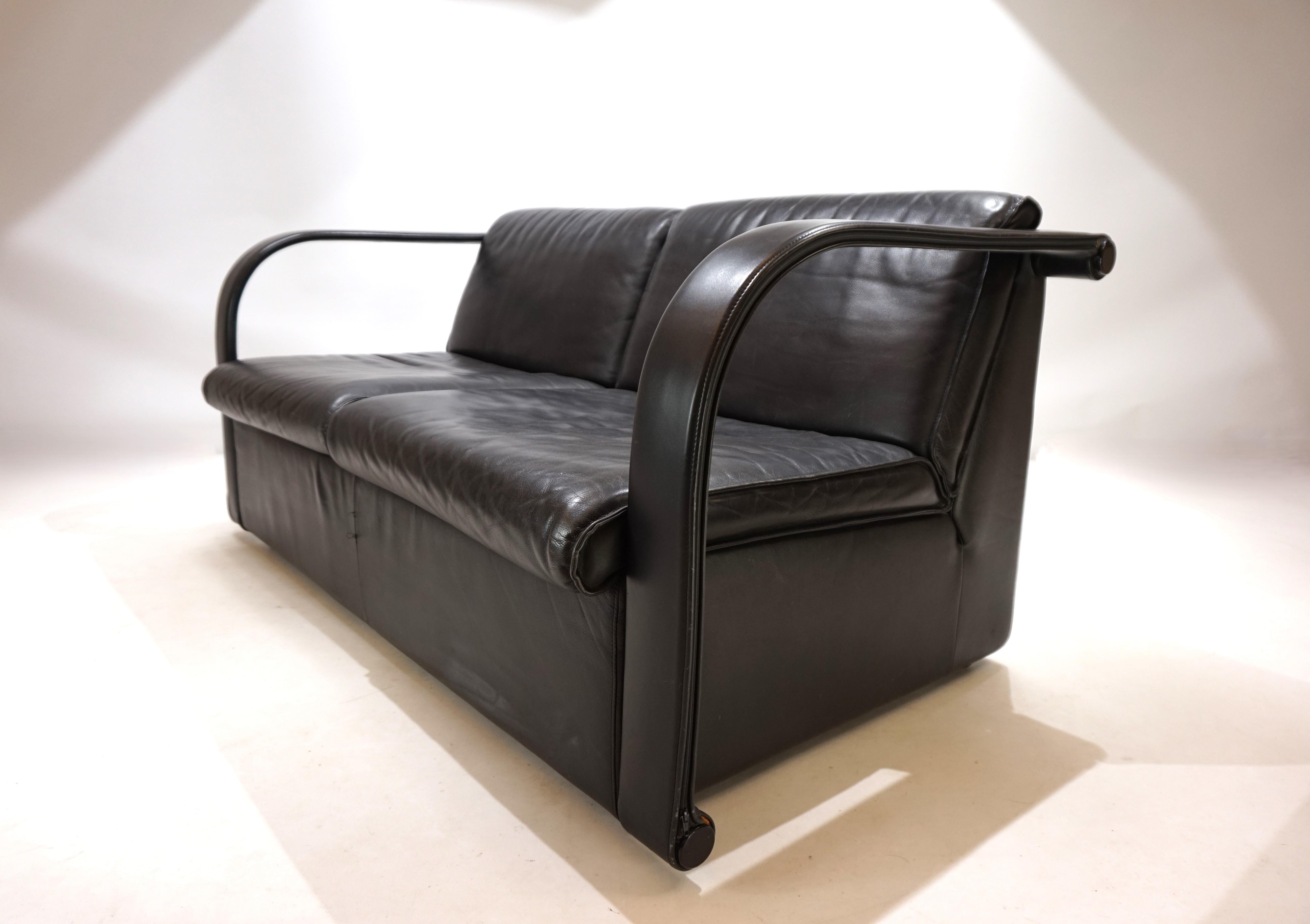 Divano in pelle a 2 posti Otto Zapf Arcona per Art Collection'S, 1980 in vendita 2