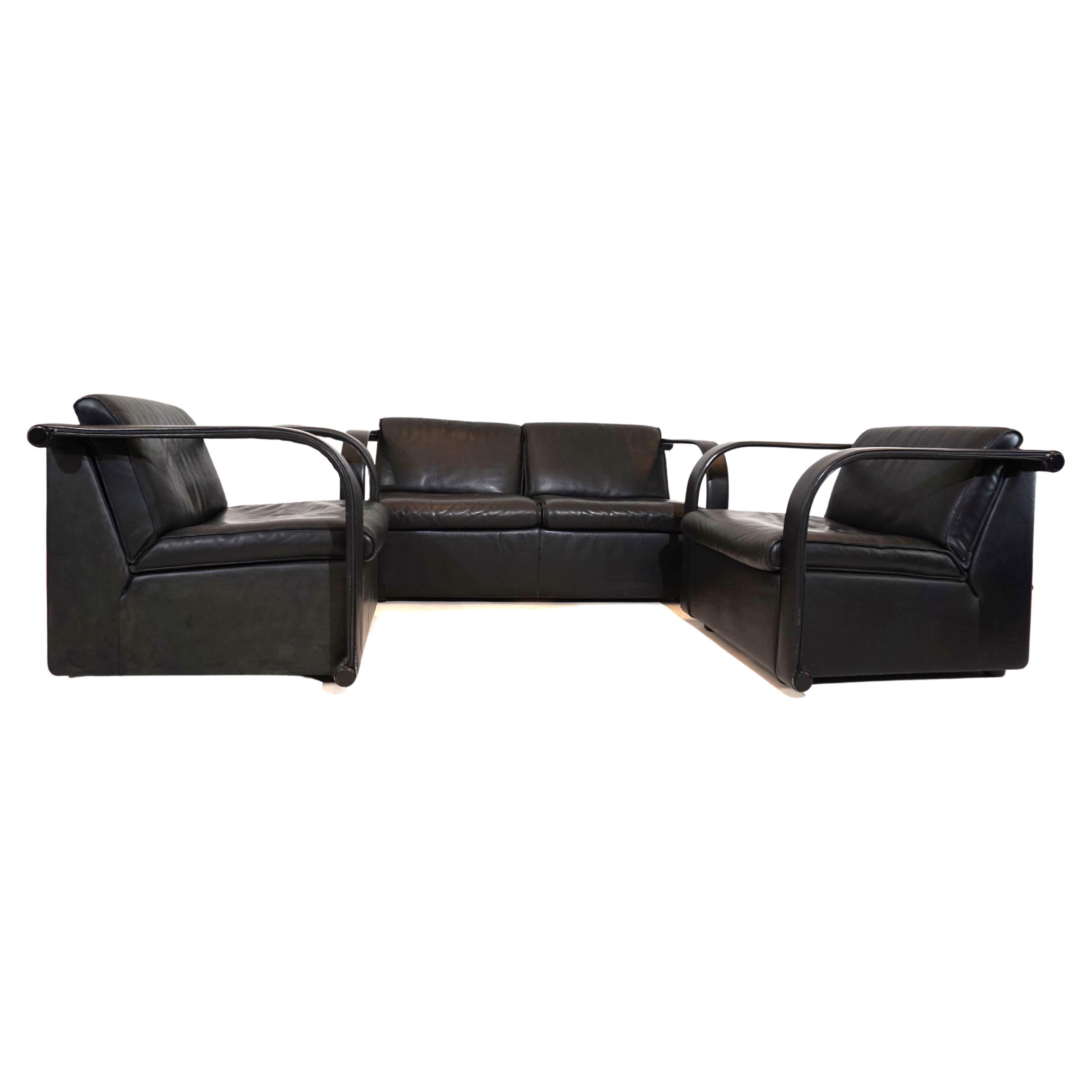 Otto Zapf Arcona Leather Living Room Set for Art Collection For Sale