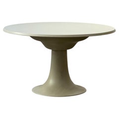 Mesa con pata de columna de Otto Zapf, fibra de vidrio, diseño escultural, 126 cm, 1967