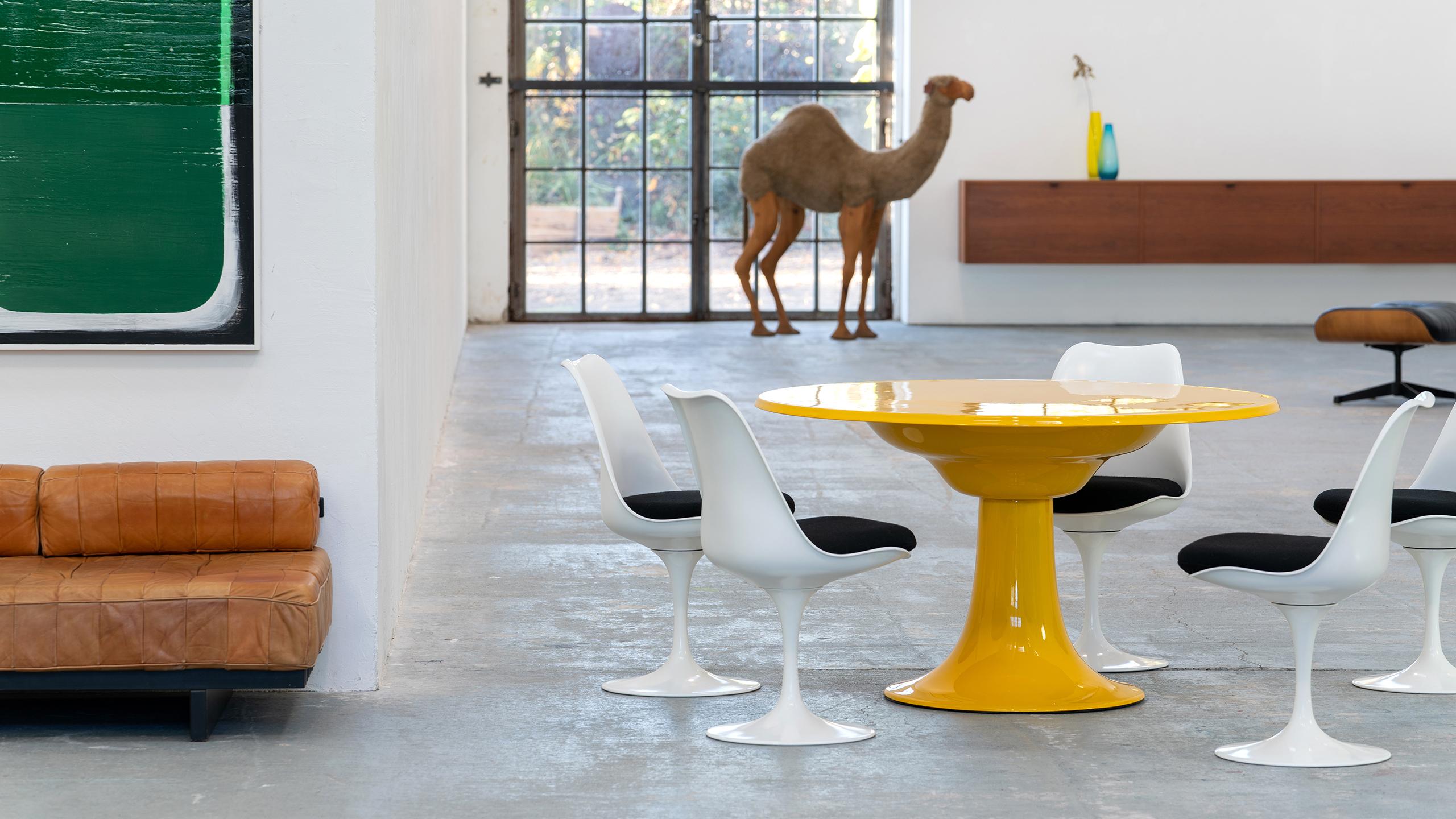 Mesa de comedor Otto Zapf 1967 by Zapfmöbel, Alemania en amarillo Mid Century Modern Alemán en venta