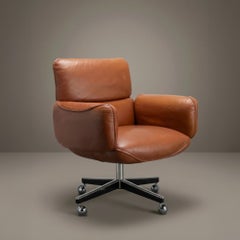Otto Zapf Executive Chair in Original Saddle Brown Leather by Knoll