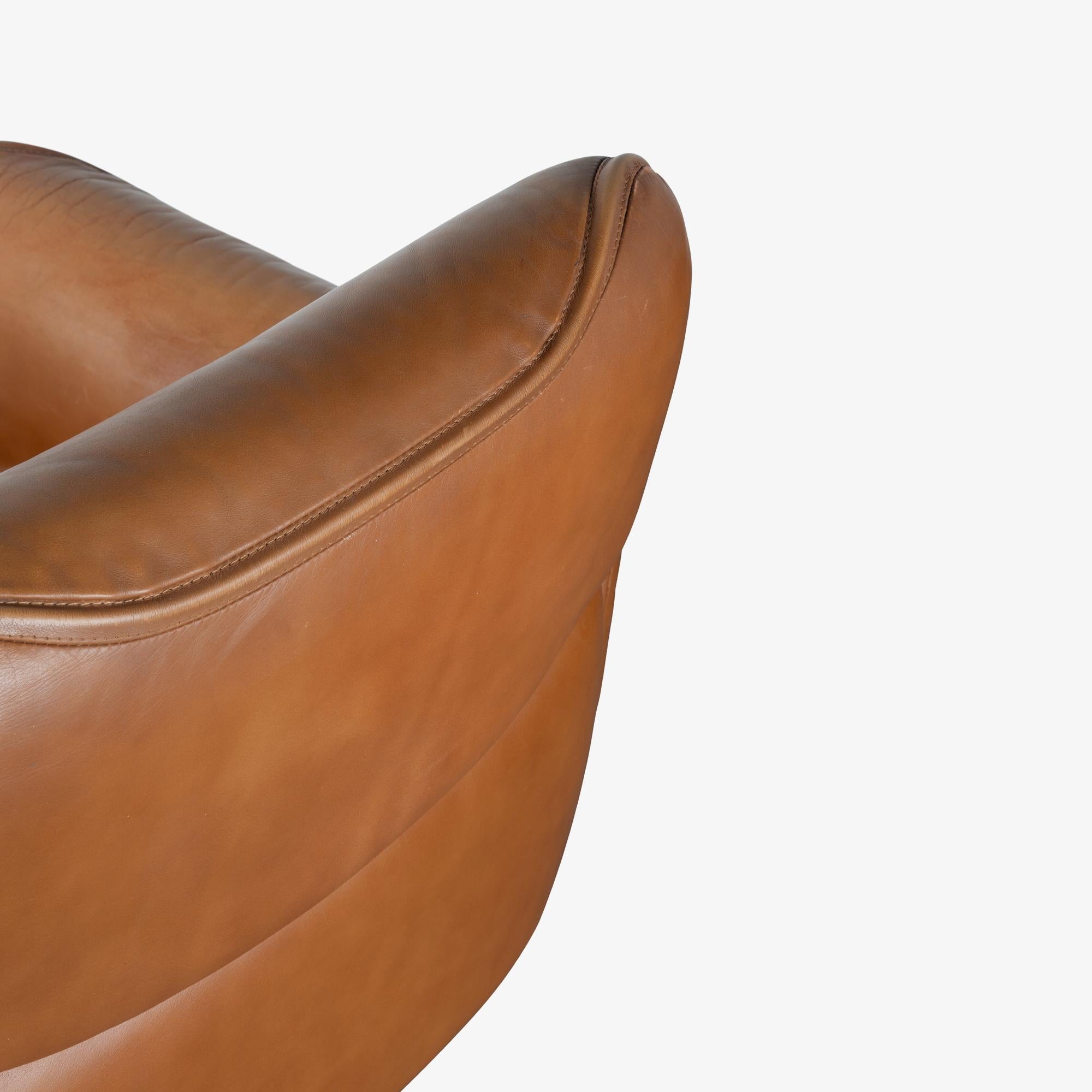 Sedie direzionali Otto Zapf in pelle originale marrone selleria di Knoll in vendita 3