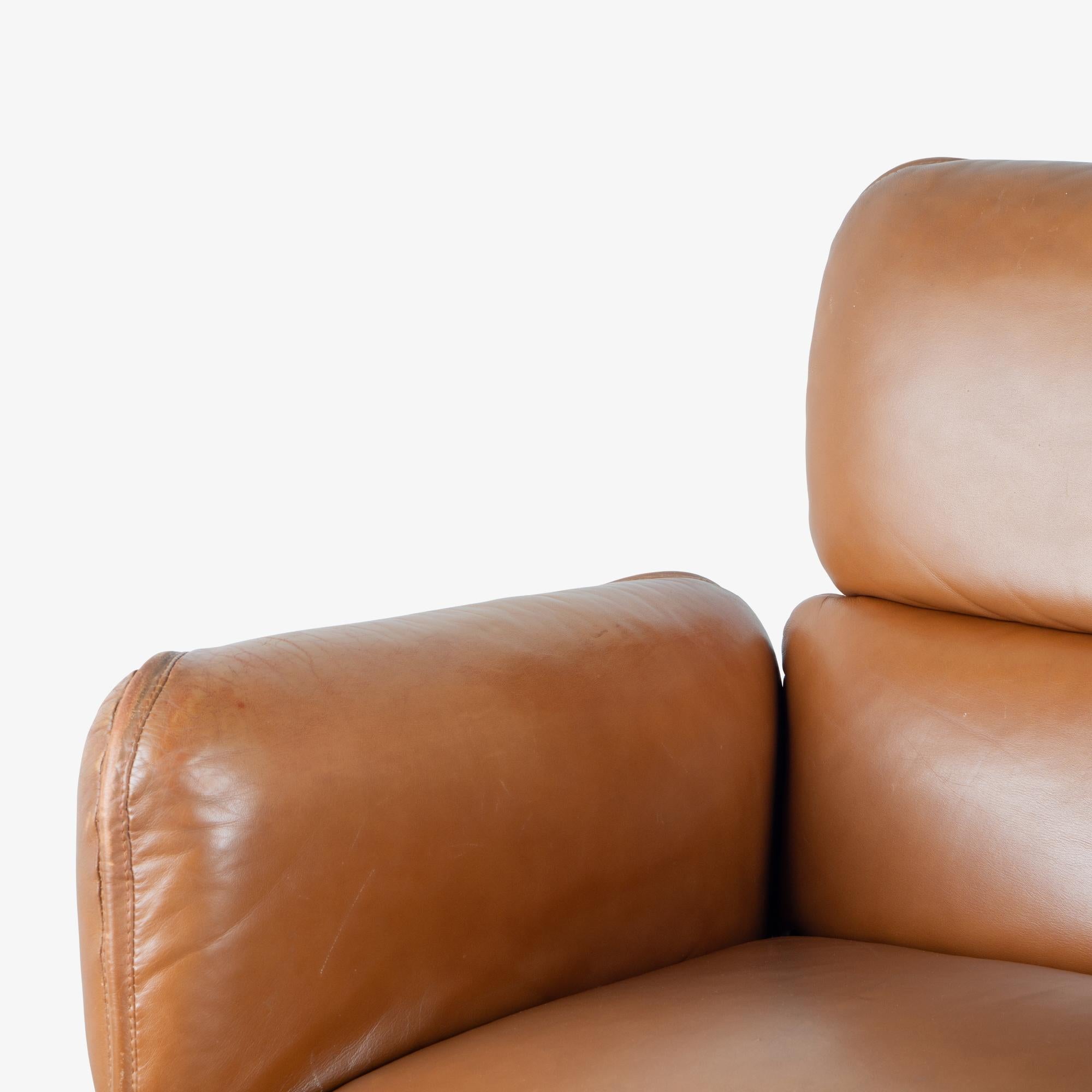 Sedie direzionali Otto Zapf in pelle originale marrone selleria di Knoll in vendita 5
