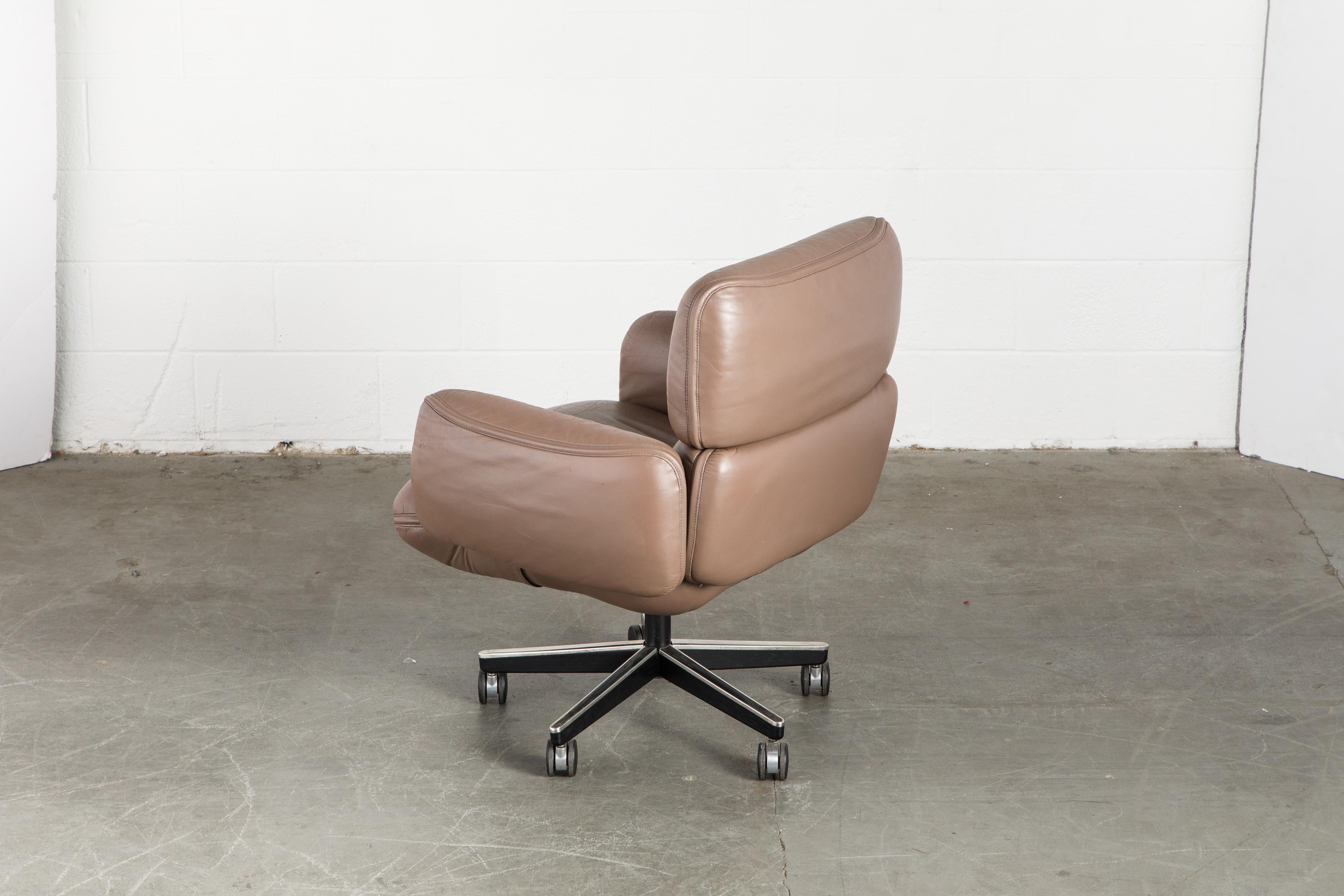 Otto Zapf for Knoll International Leather Desk Chair, c. 1985, Signed  3