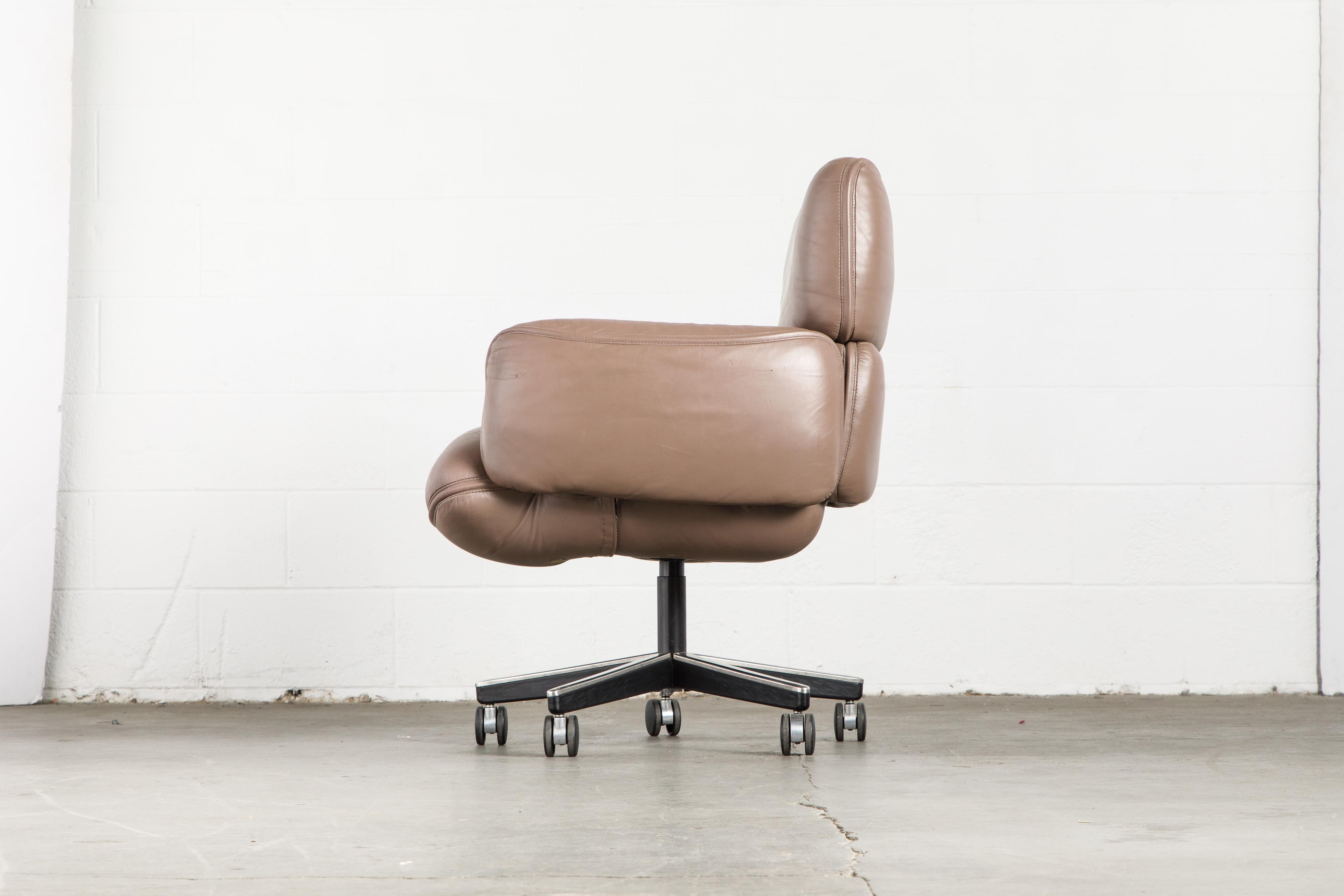 Otto Zapf for Knoll International Leather Desk Chair, c. 1985, Signed 4