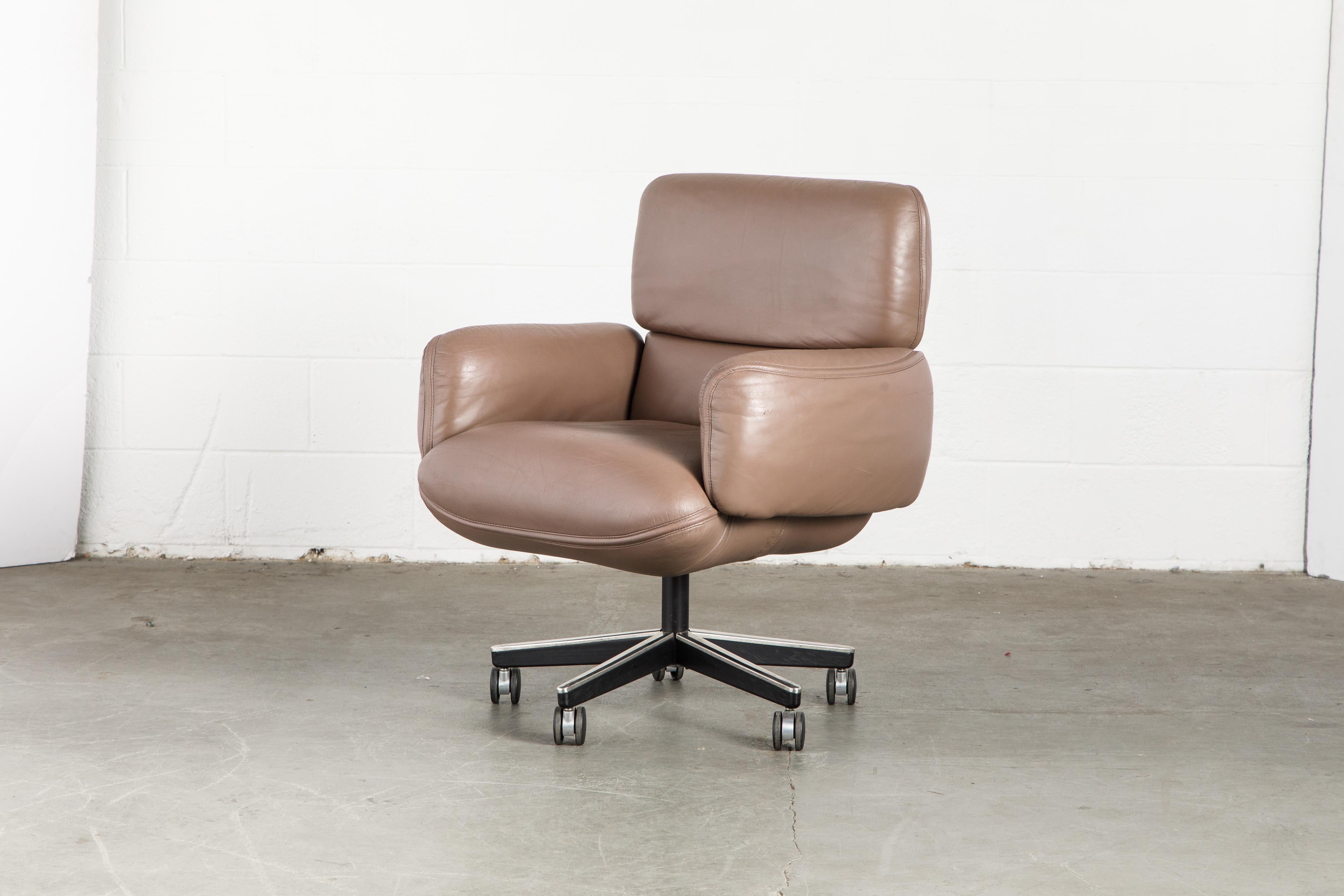Otto Zapf for Knoll International Leather Desk Chair, c. 1985, Signed 5