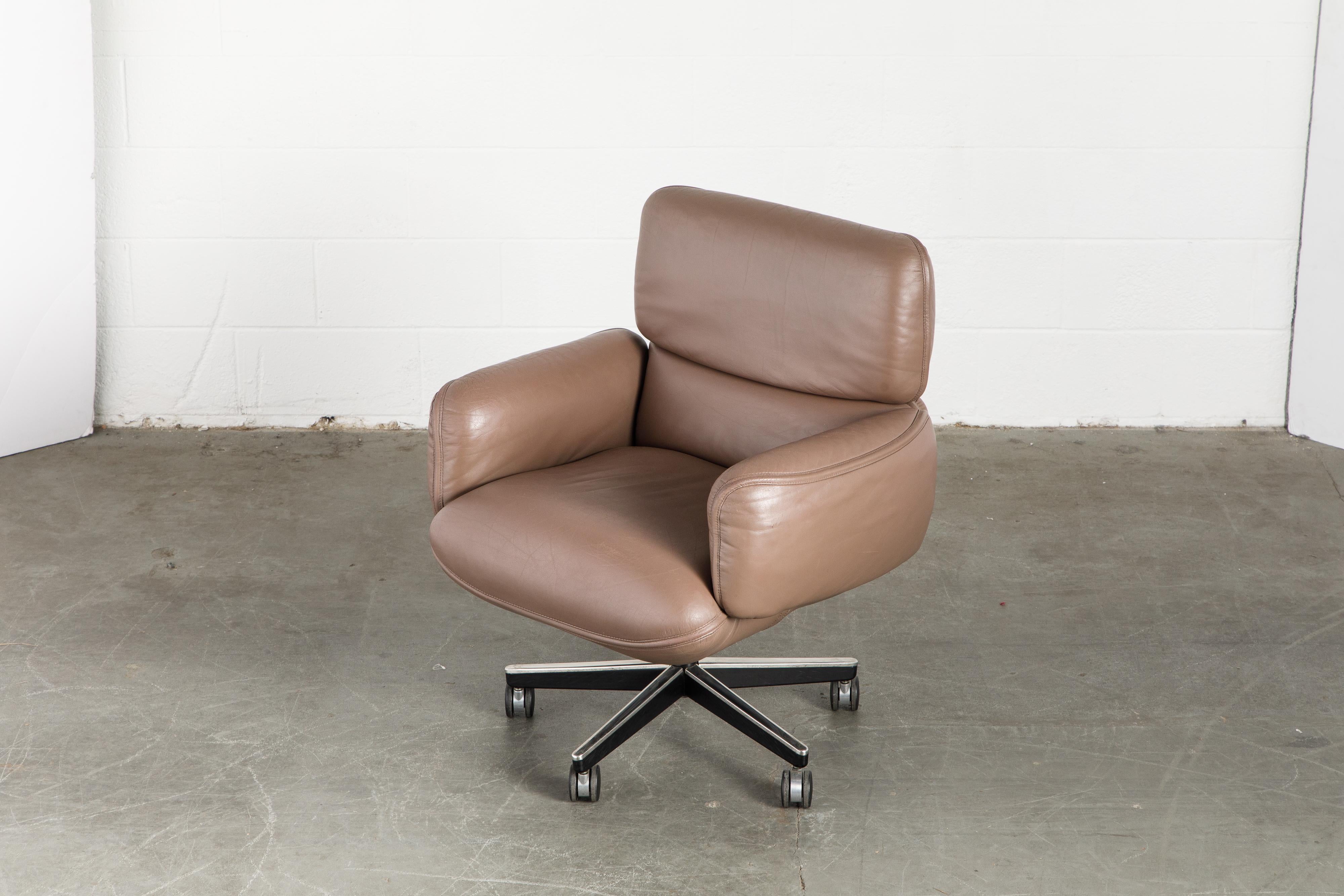 Otto Zapf for Knoll International Leather Desk Chair, c. 1985, Signed 6