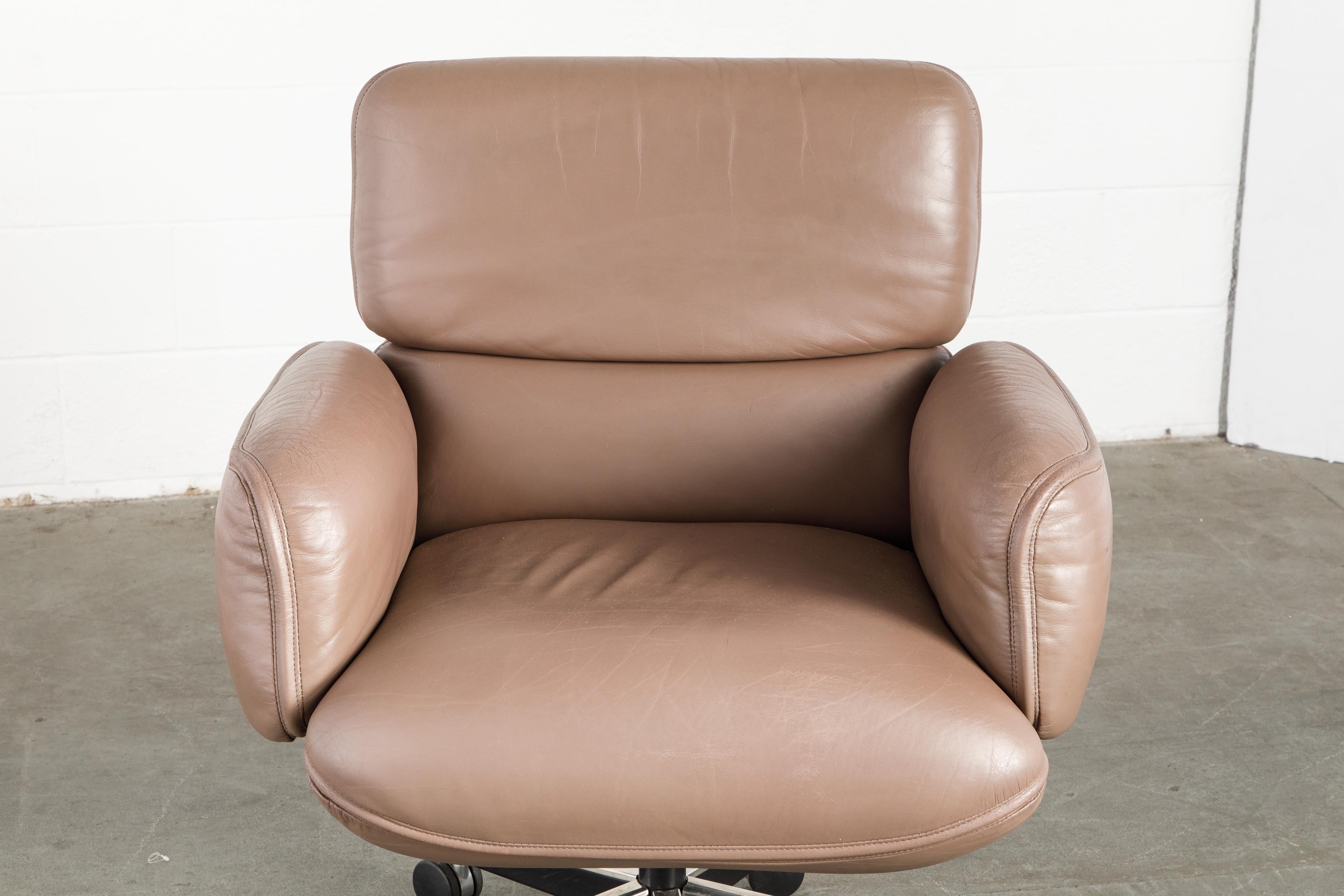 Otto Zapf for Knoll International Leather Desk Chair, c. 1985, Signed 8