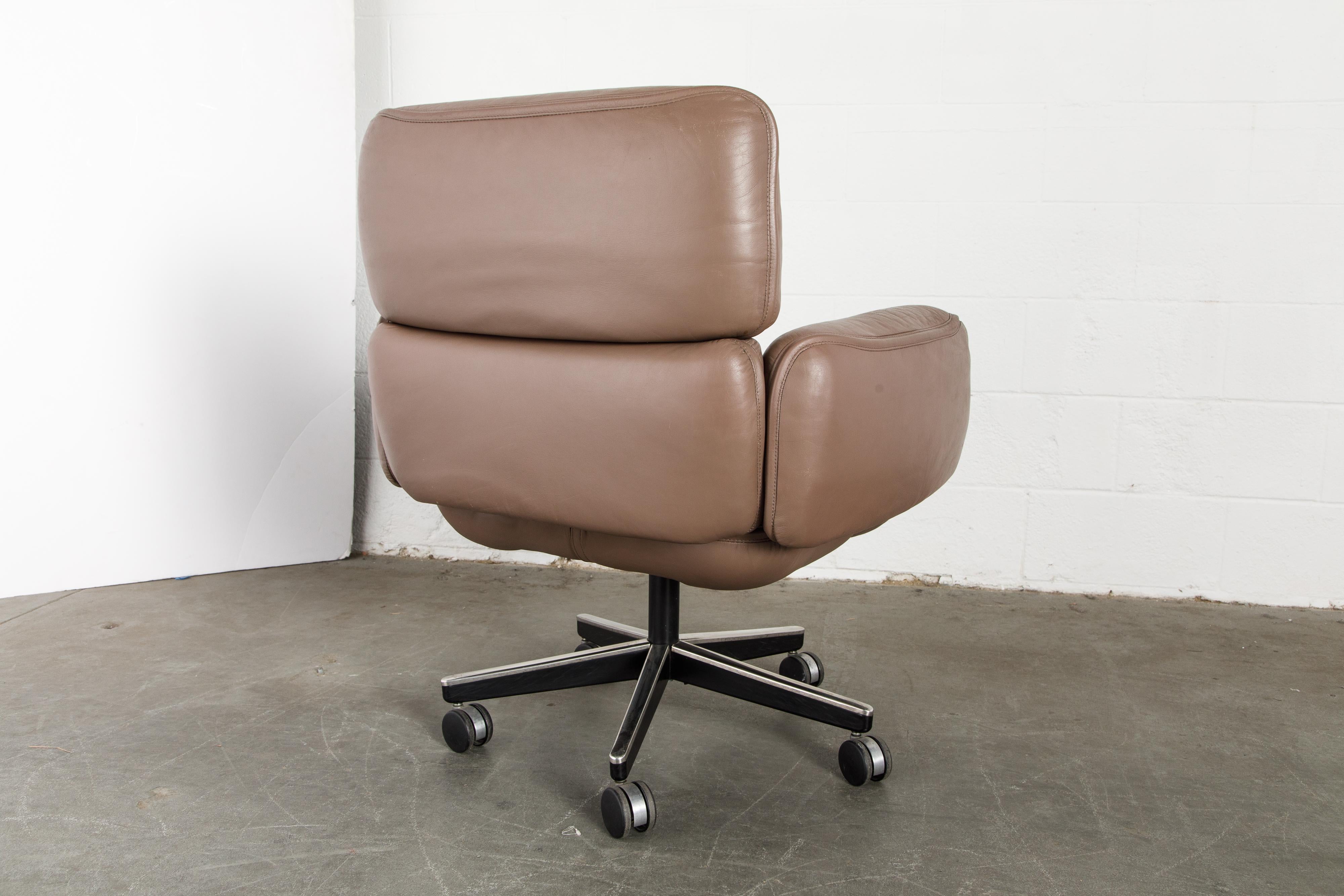 Otto Zapf for Knoll International Leather Desk Chair, c. 1985, Signed  11