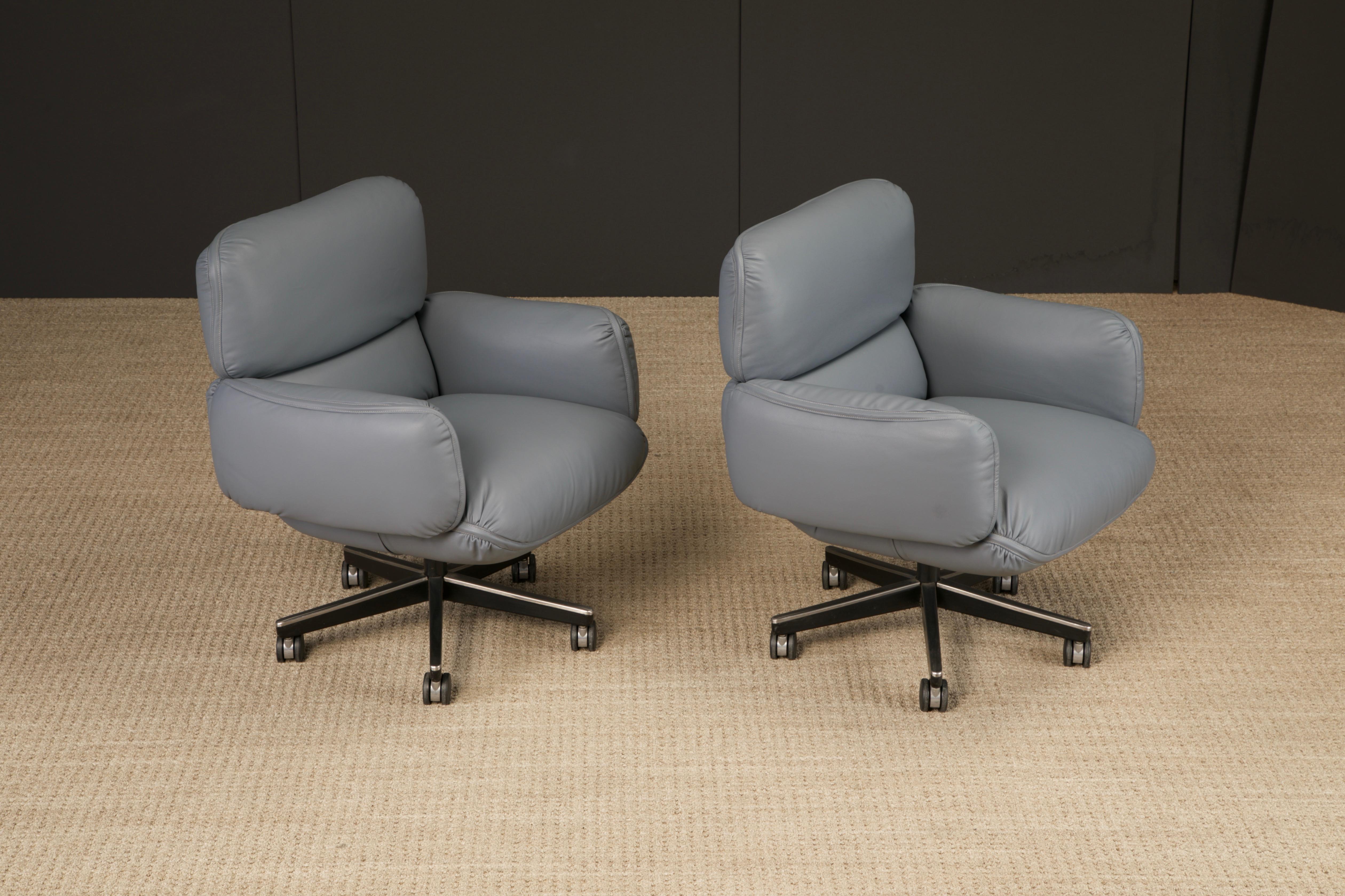 Otto Zapf für Knoll International Leder- Chefsessel, ca. 1985, neu gepolstert (amerikanisch) im Angebot