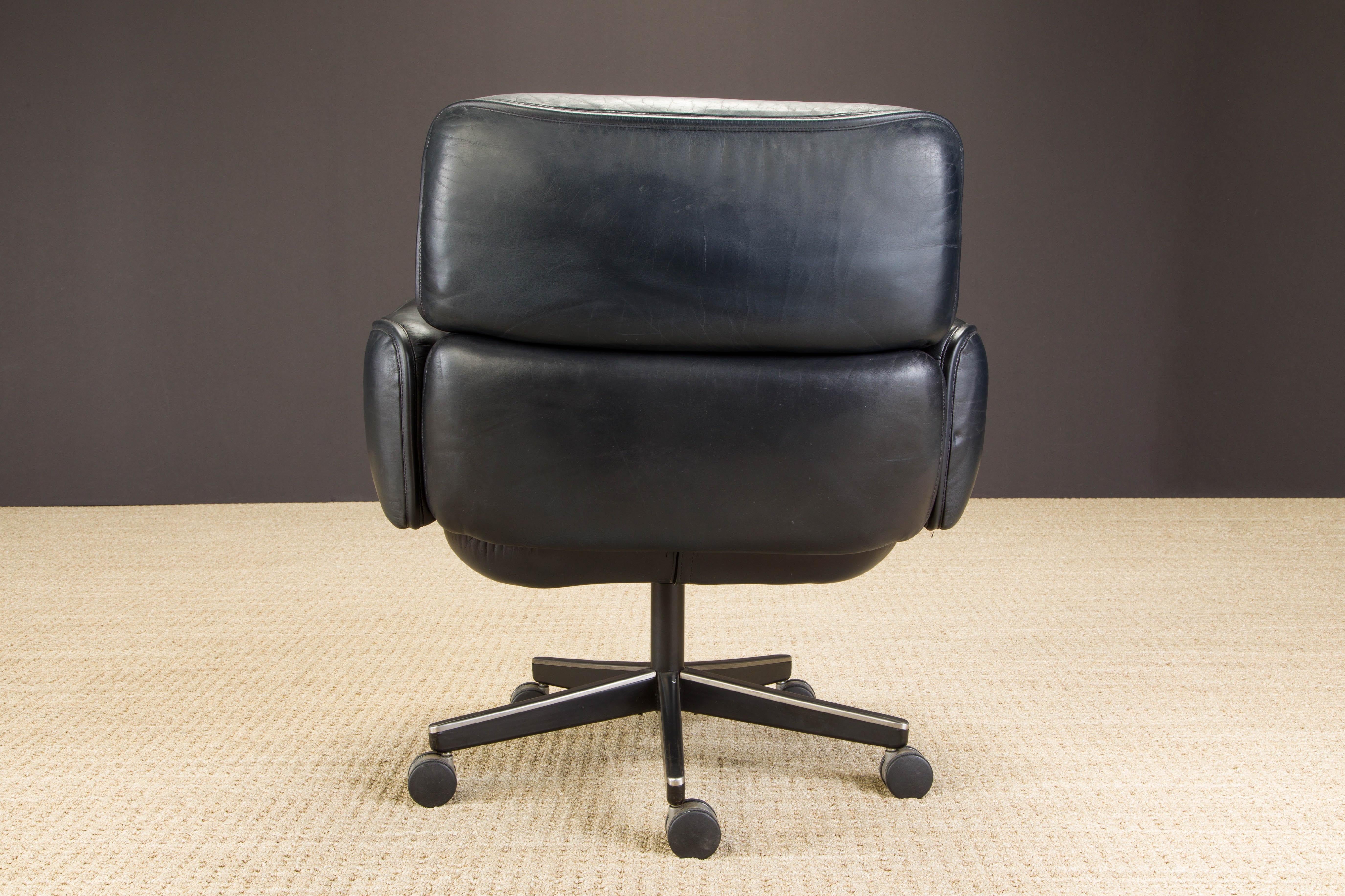 Otto Zapf for Knoll International Leather Management Chair, c. 1985, Signed  8