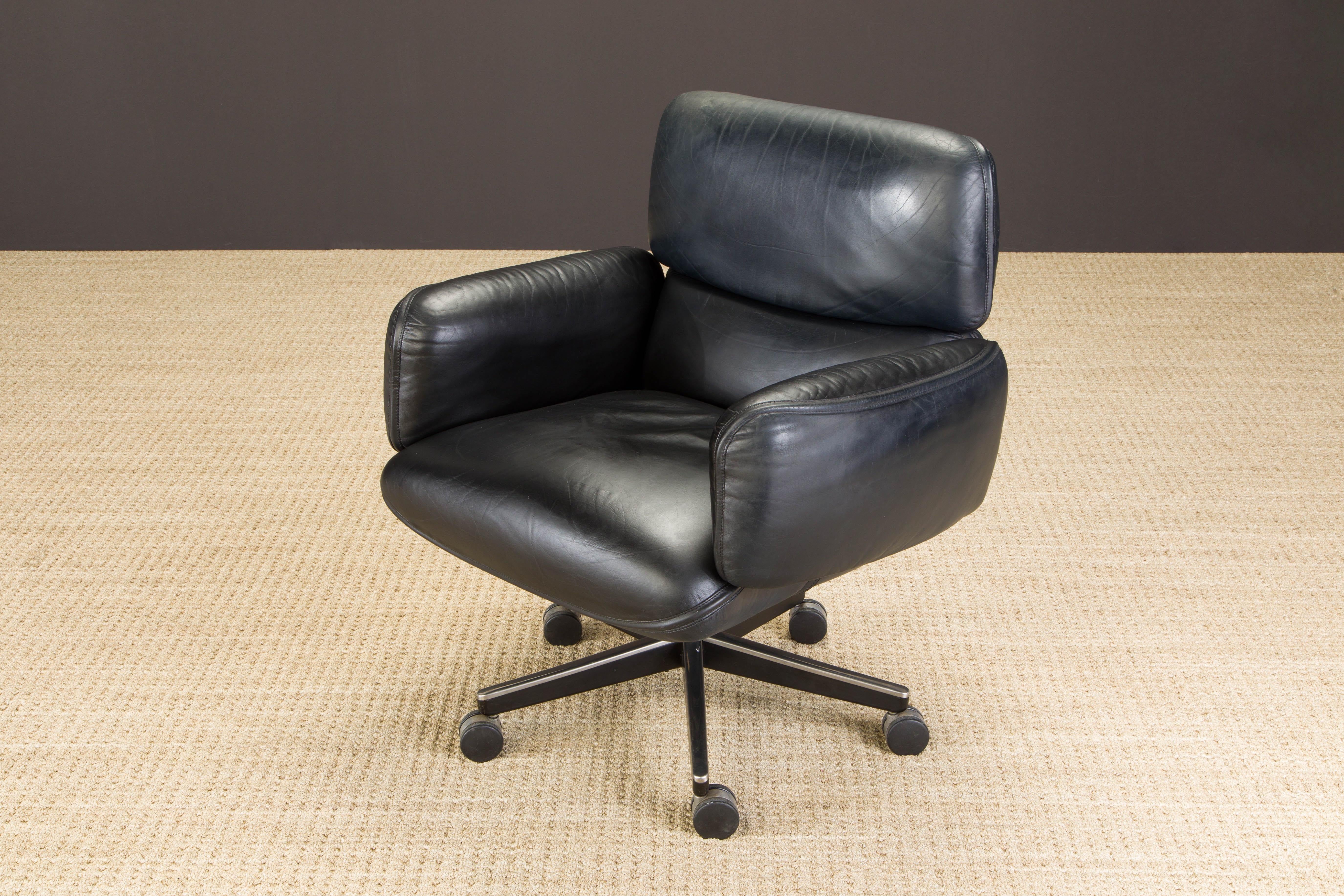 Late 20th Century Otto Zapf for Knoll International Leather Management Chair, c. 1985, Signed 