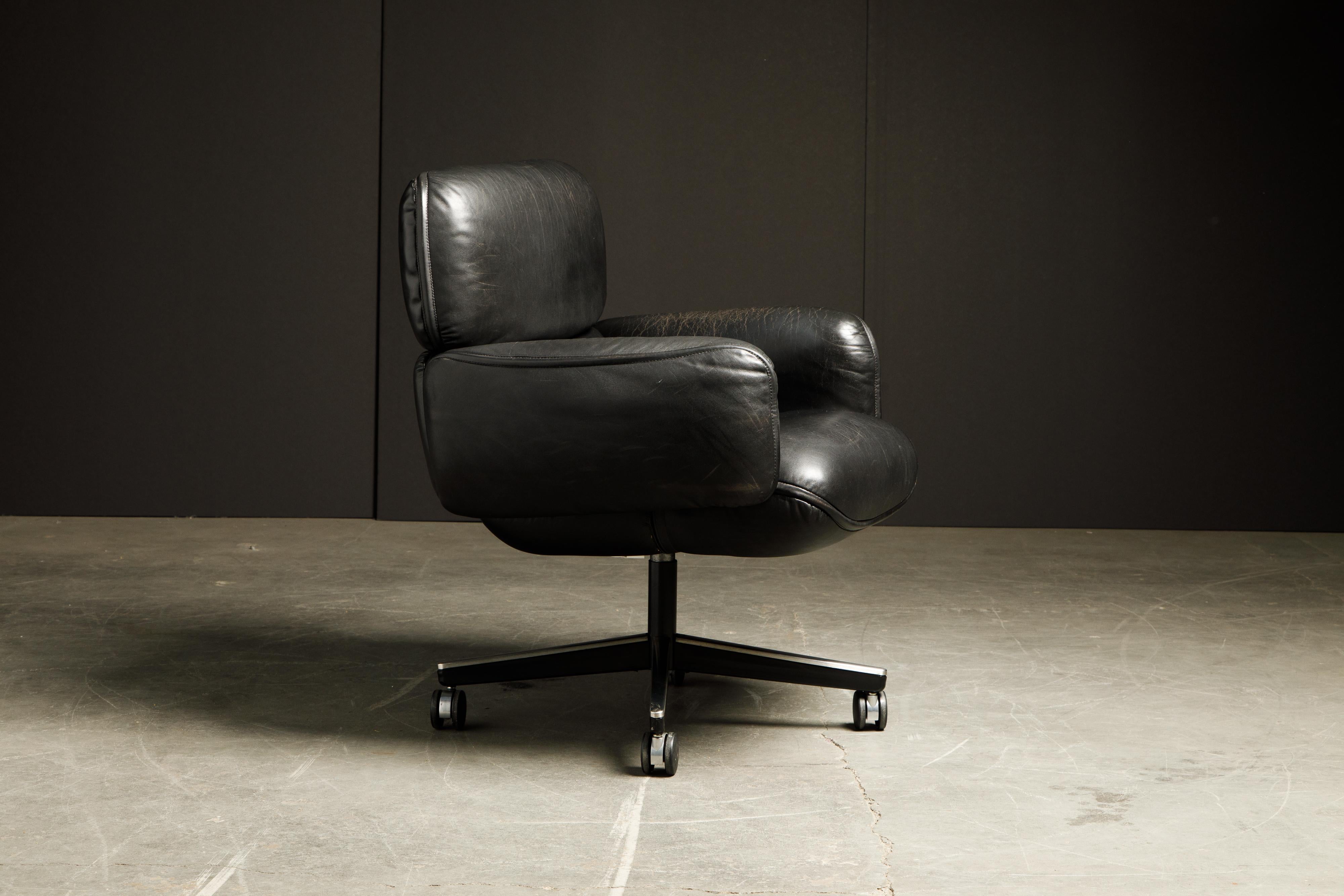 Late 20th Century Otto Zapf for Knoll International Leather Management Chair, c. 1985, Signed 