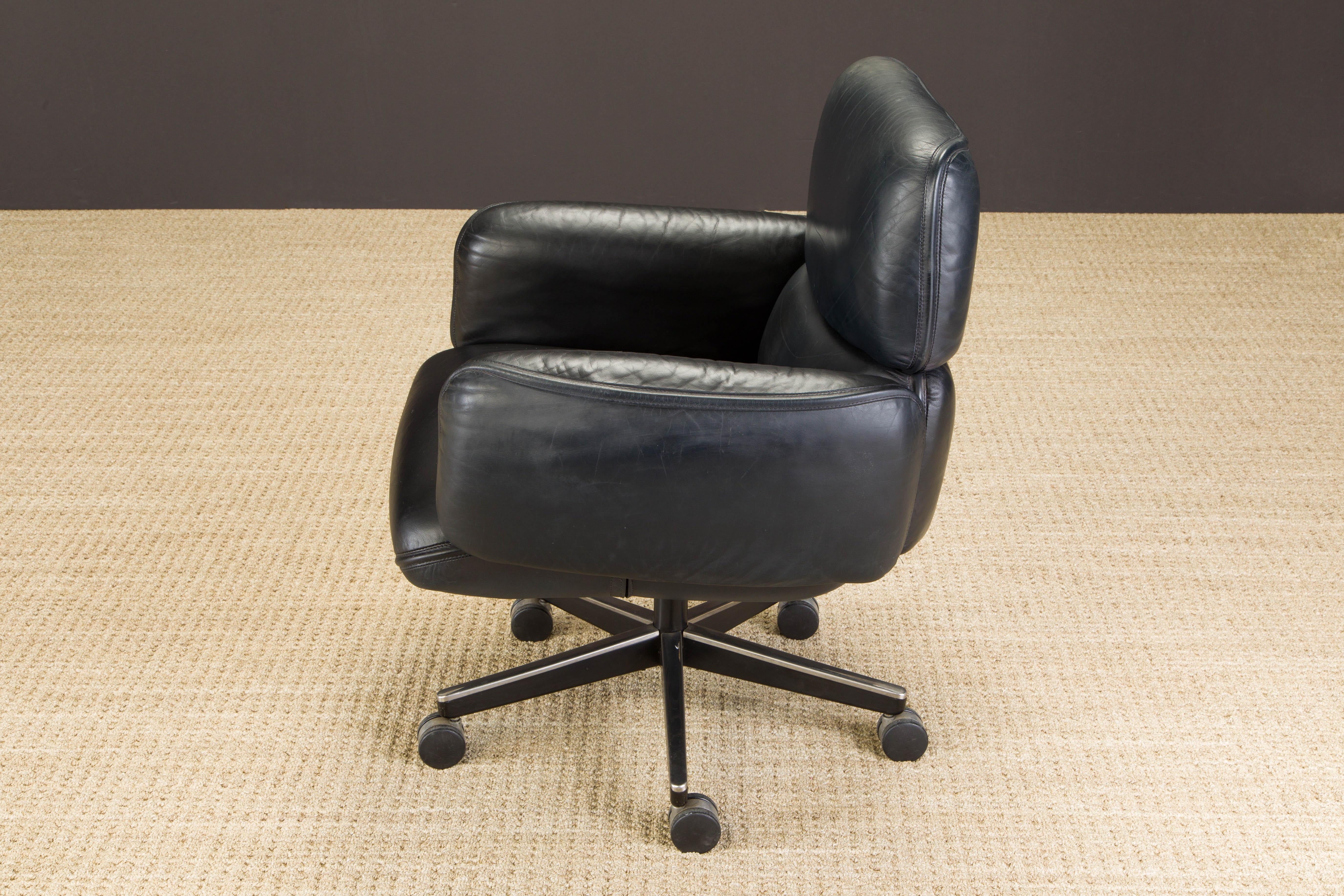 Otto Zapf for Knoll International Leather Management Chair, c. 1985, Signed  3