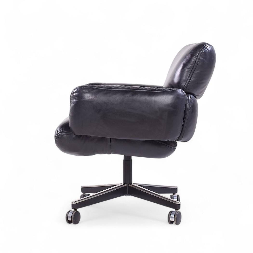 Otto Zapf für Knoll Mid Century Schwarzes Leder Management Bürostuhl (amerikanisch) im Angebot