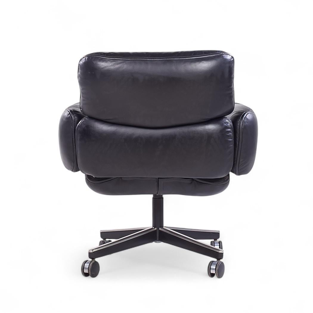 Otto Zapf für Knoll Mid Century Schwarzes Leder Management Bürostuhl (20. Jahrhundert) im Angebot