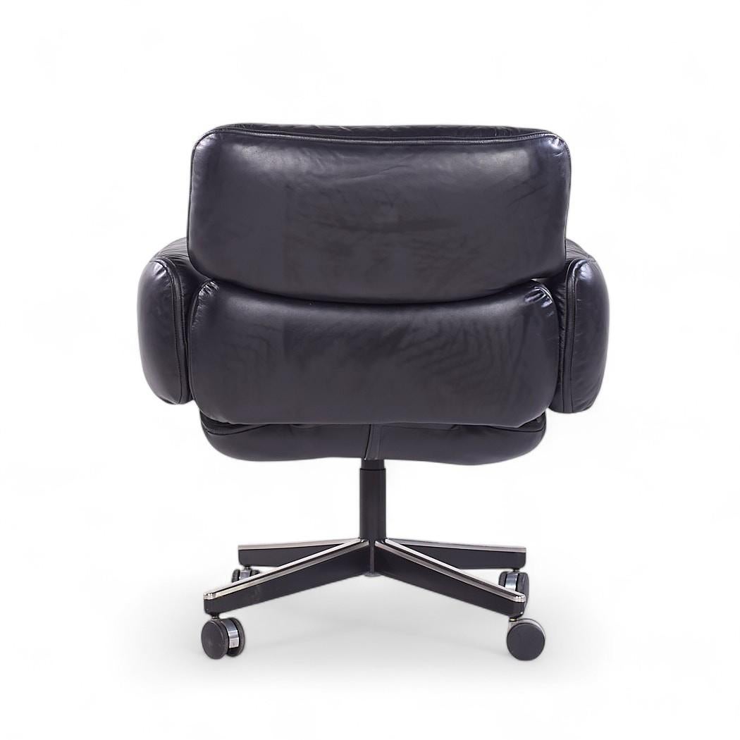Otto Zapf für Knoll Mid Century Schwarzes Leder Management Bürostuhl (20. Jahrhundert) im Angebot