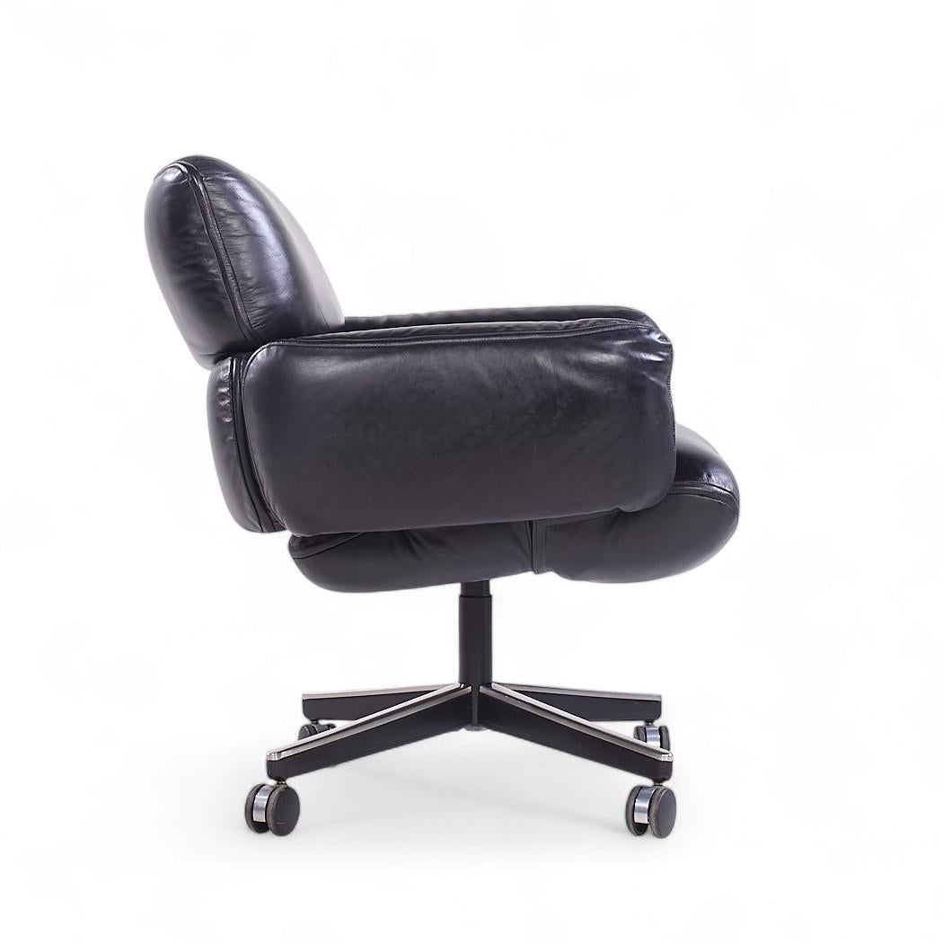 Otto Zapf für Knoll Mid Century Schwarzes Leder Management Bürostuhl im Angebot 2