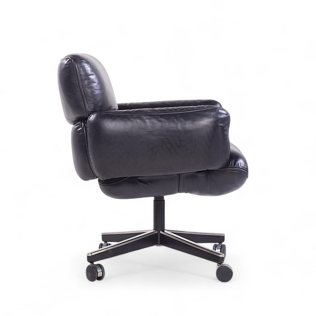 Otto Zapf für Knoll Mid Century Schwarzes Leder Management Bürostuhl im Angebot 2