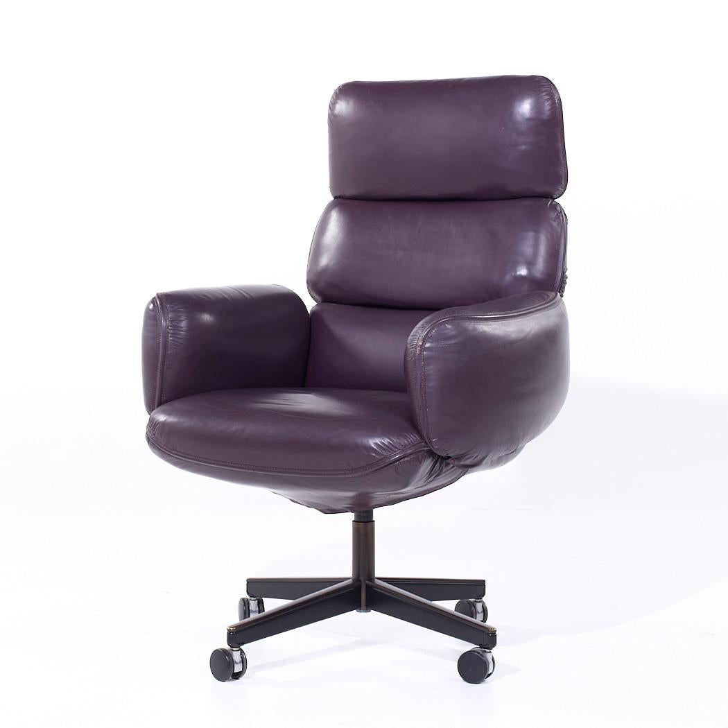 Mid-Century Modern Otto Zapf for Knoll Mid Century Leather Office Chair For Sale