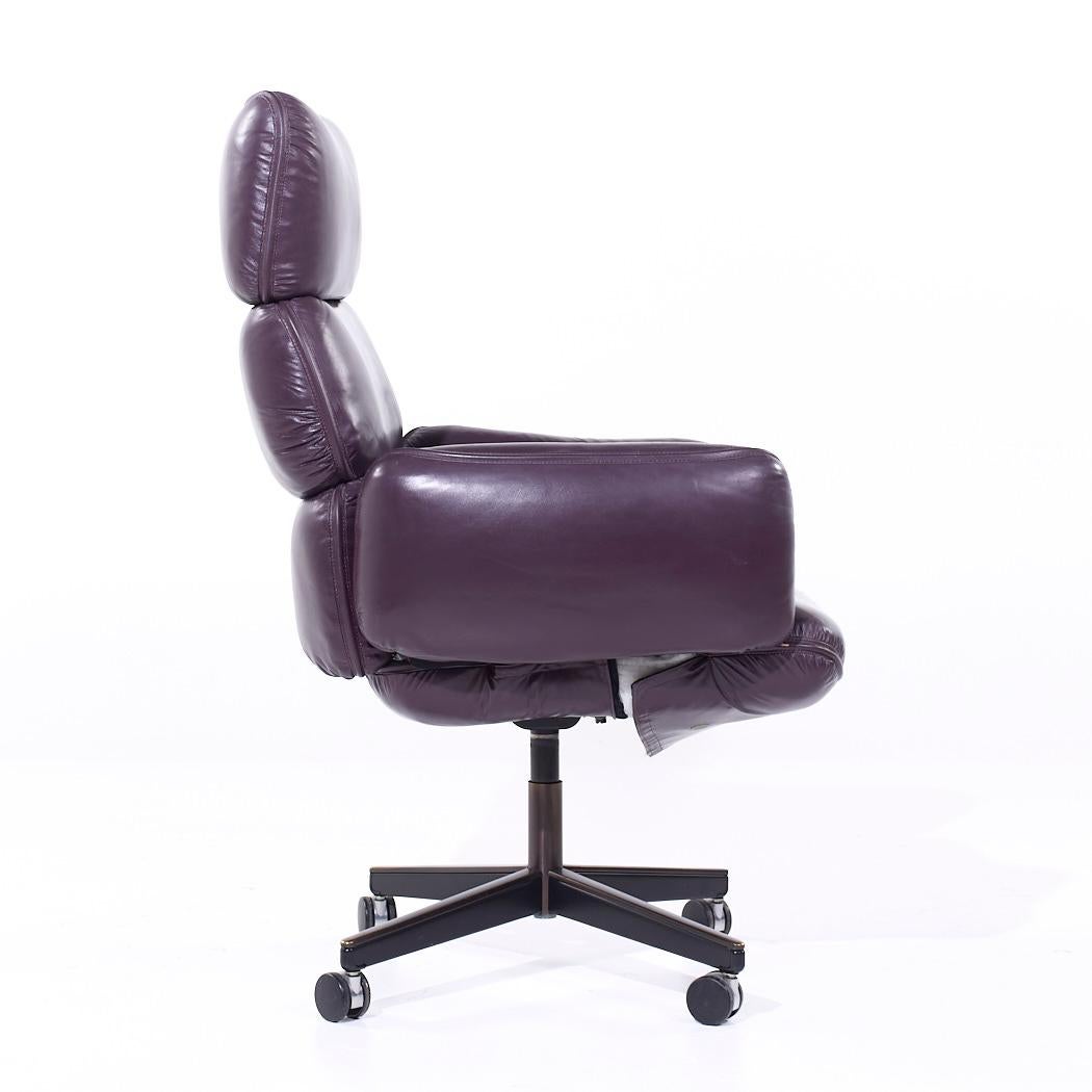 Chrome Otto Zapf for Knoll Mid Century Leather Office Chair For Sale