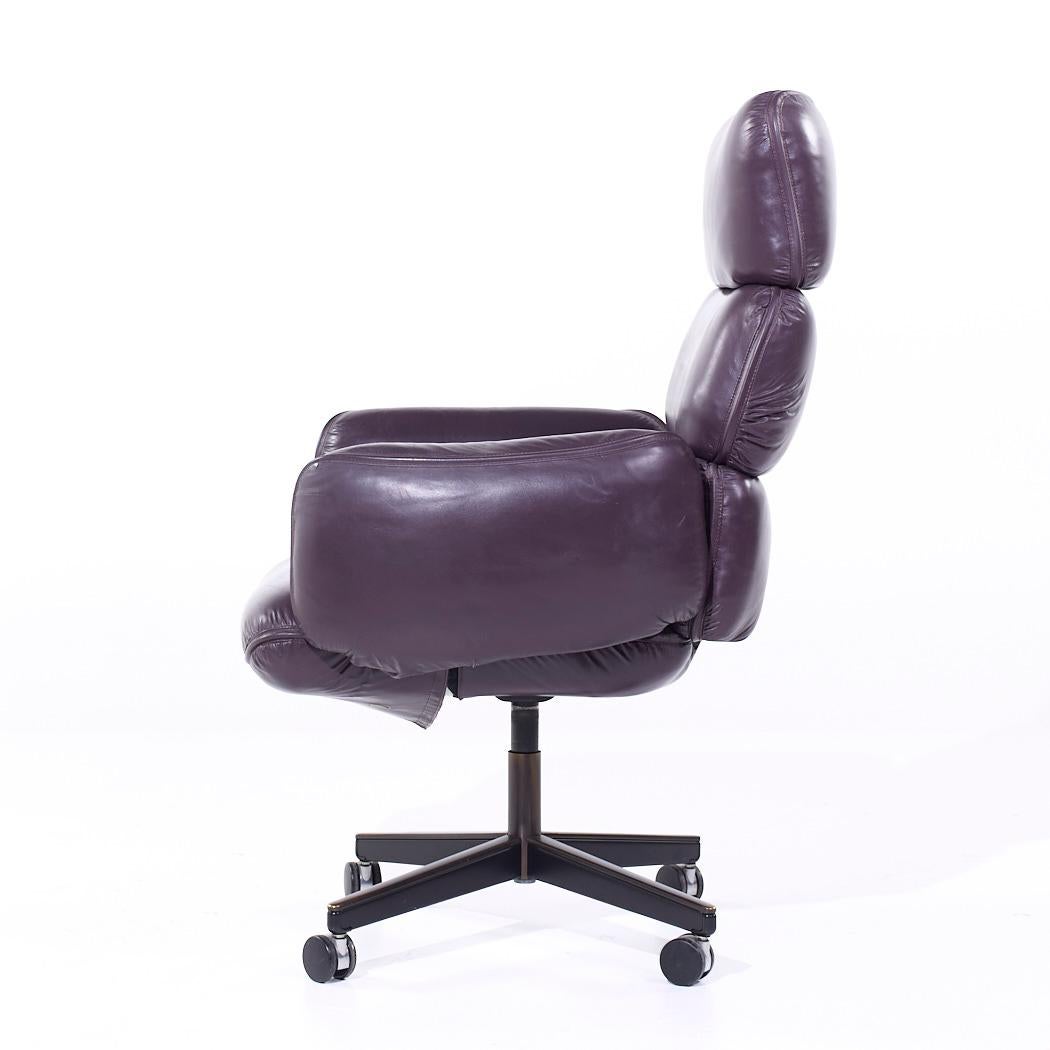 Otto Zapf for Knoll Mid Century Leather Office Chair For Sale 1