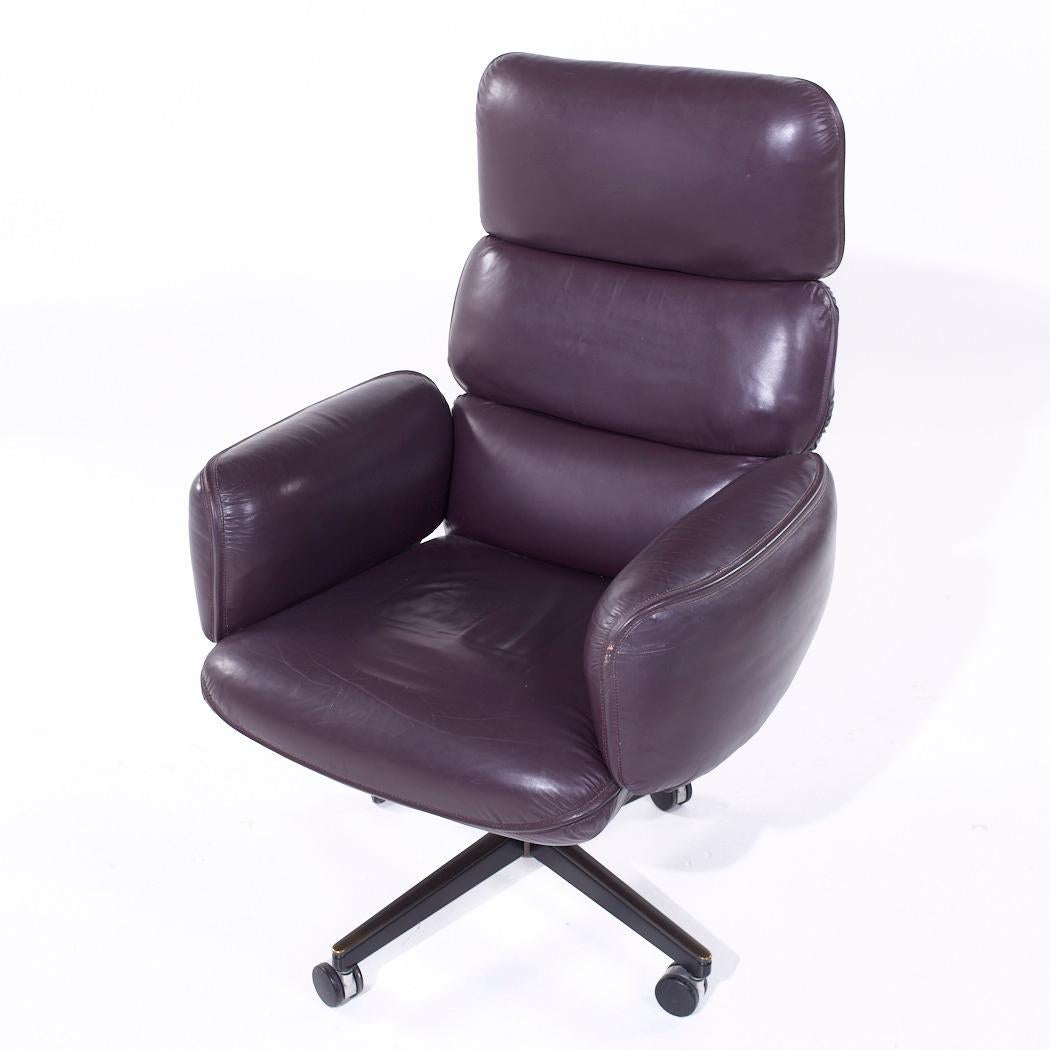 Otto Zapf for Knoll Mid Century Leather Office Chair For Sale 2