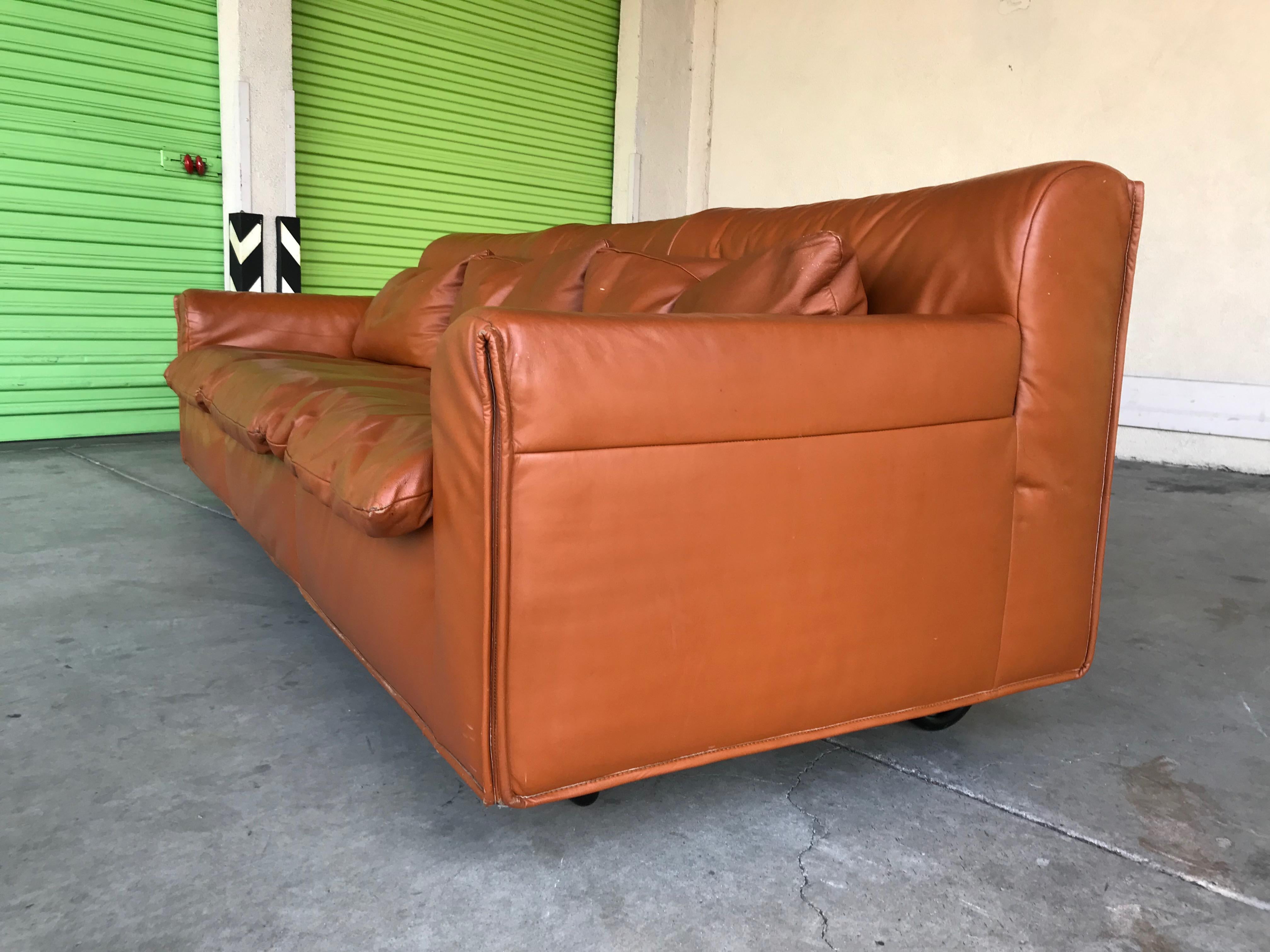 Otto Zapf Leather Knoll Sofa, 1980 2