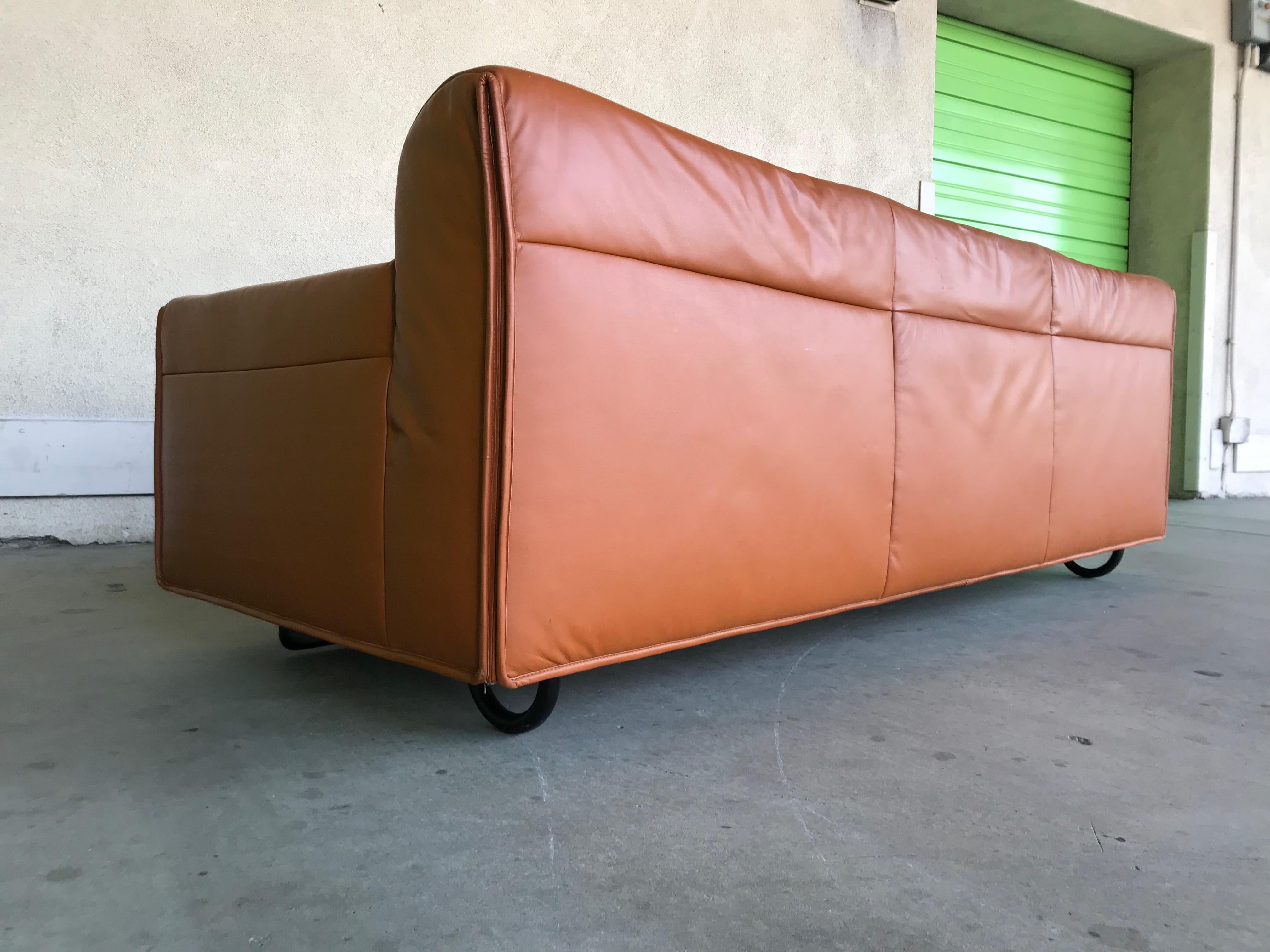 Otto Zapf Leather Knoll Sofa, 1980 4