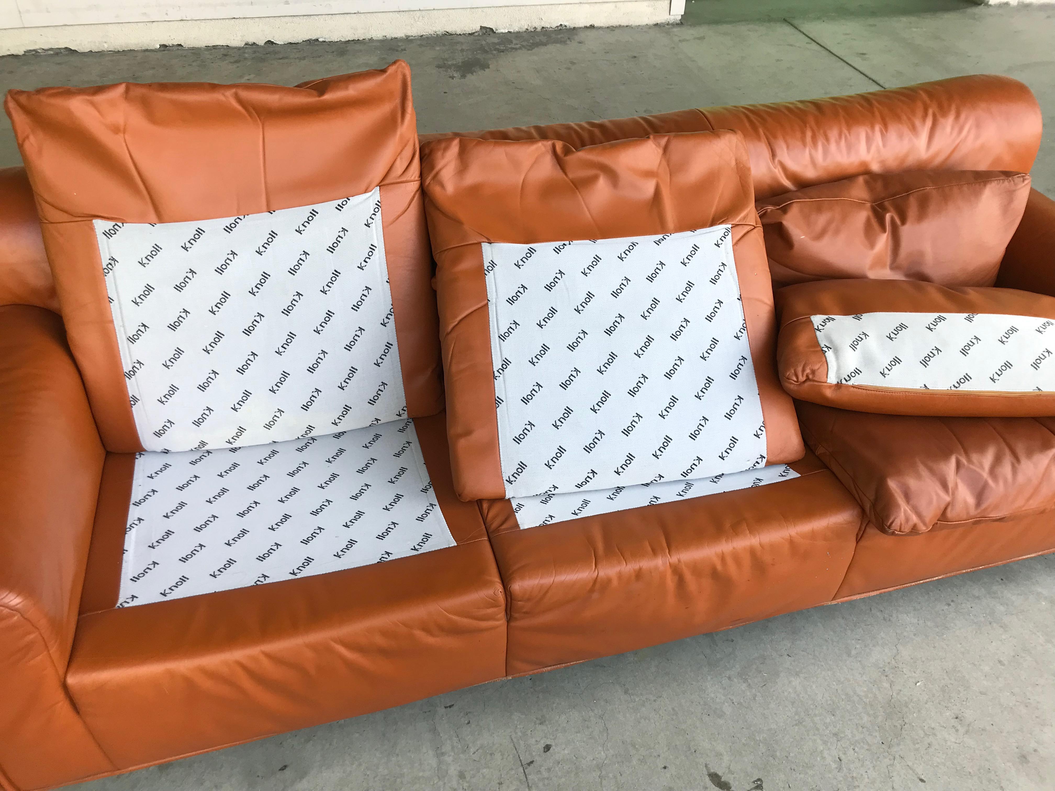 Modern Otto Zapf Leather Knoll Sofa, 1980