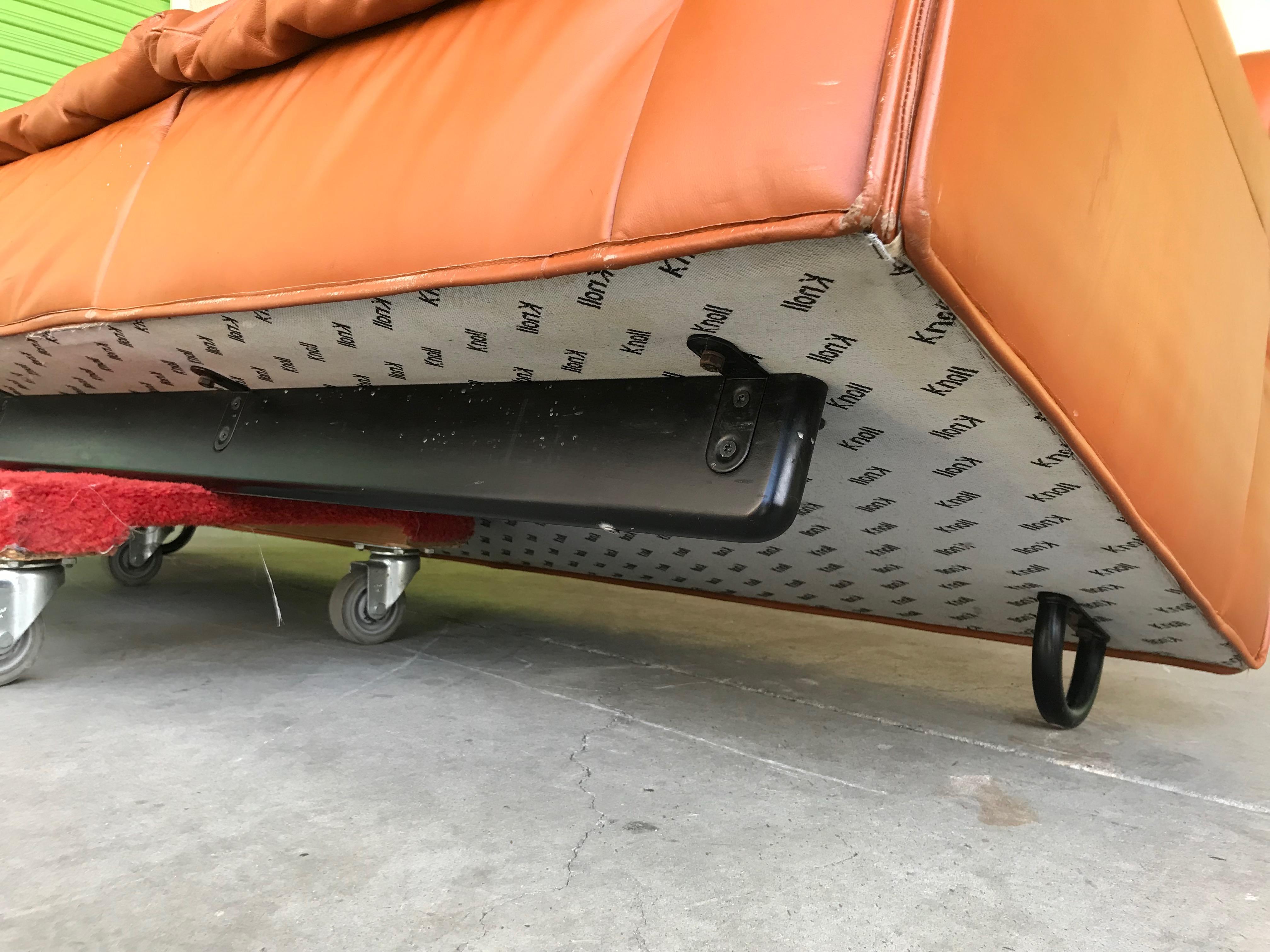 American Otto Zapf Leather Knoll Sofa, 1980